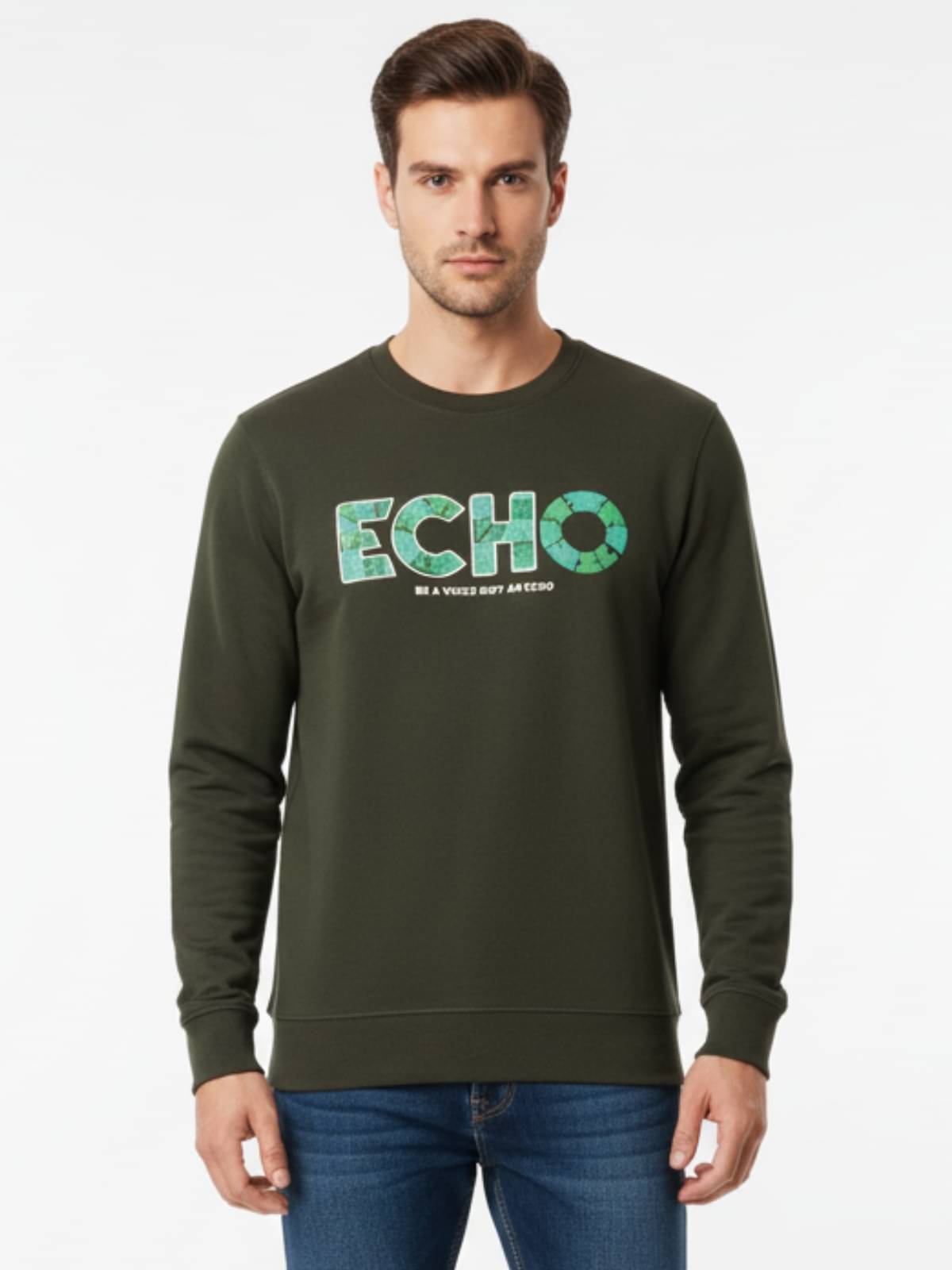 ParcelYard Cotton Blend Round Neck Men's Sweatshirt - Olive ( Pack of 1 ) ParcelYard Cotton Blend Round Neck Men's Sweatshirt - Olive ( Pack of 1 )