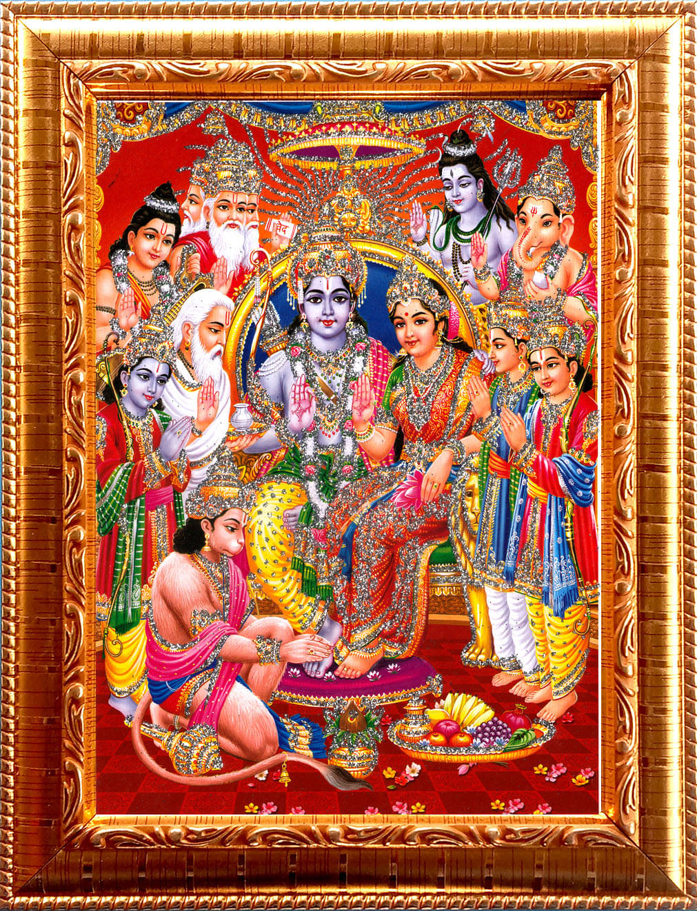 RAM DARBAR Golden Photo Frame with 6.75 inch (Width) x 8.75 inch (Length) inch Photo fitted With Wall Hanging Mount RAM DARBAR Golden Photo Frame with 6.75 inch (Width) x 8.75 inch (Length) inch Photo fitted With Wall Hanging Mount