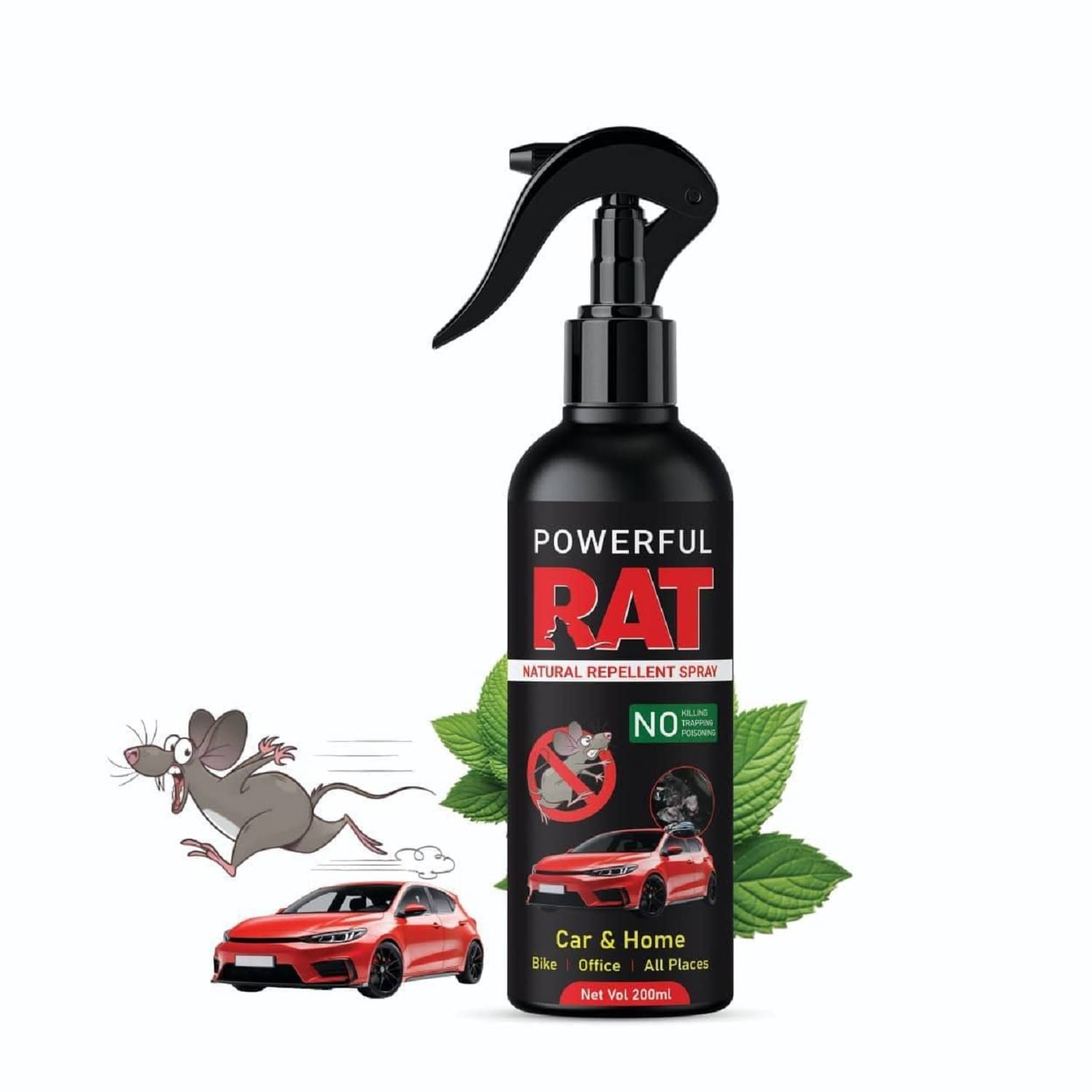     			Rat Repellent Spray for Cars, No Entry Rat Repellent Car Spray for Cars Highly Effective Easy to Use, Odour Free Rodent Repellent Spry for Cars, Bike, Home, Office