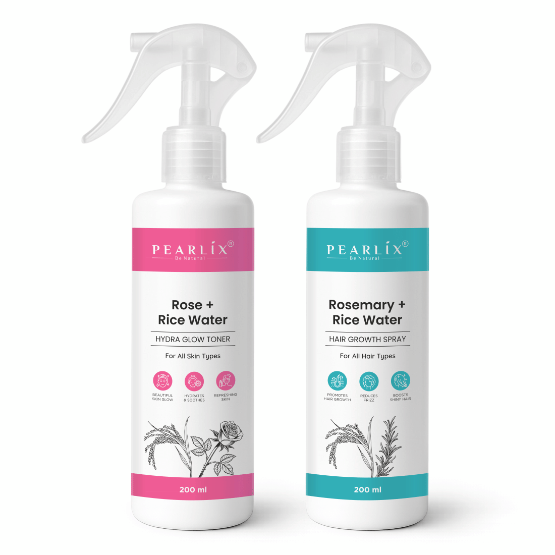 Rose & Rosemary Rice Water Hair Spray | Strengthening Hair Mist with Natural Shine | Non-Sticky, Fast Absorbing Leave-In Spray for Scalp & Hair | Men & Women (Each 200ml Pack of 2) Rose & Rosemary Rice Water Hair Spray | Strengthening Hair Mist with Natural Shine | Non-Sticky, Fast Absorbing Leave-In Spray for Scalp & Hair | Men & Women (Each 200ml Pack of 2)