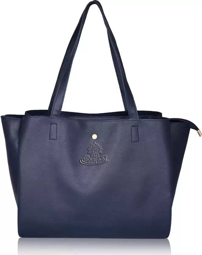     			Sagiron Tote Bag Artificial Leather Set of 1 ( Blue )