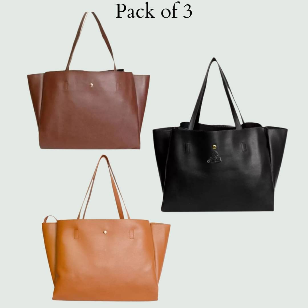     			Sagiron Tote Bag Artificial Leather Set of 1 ( Maroon )