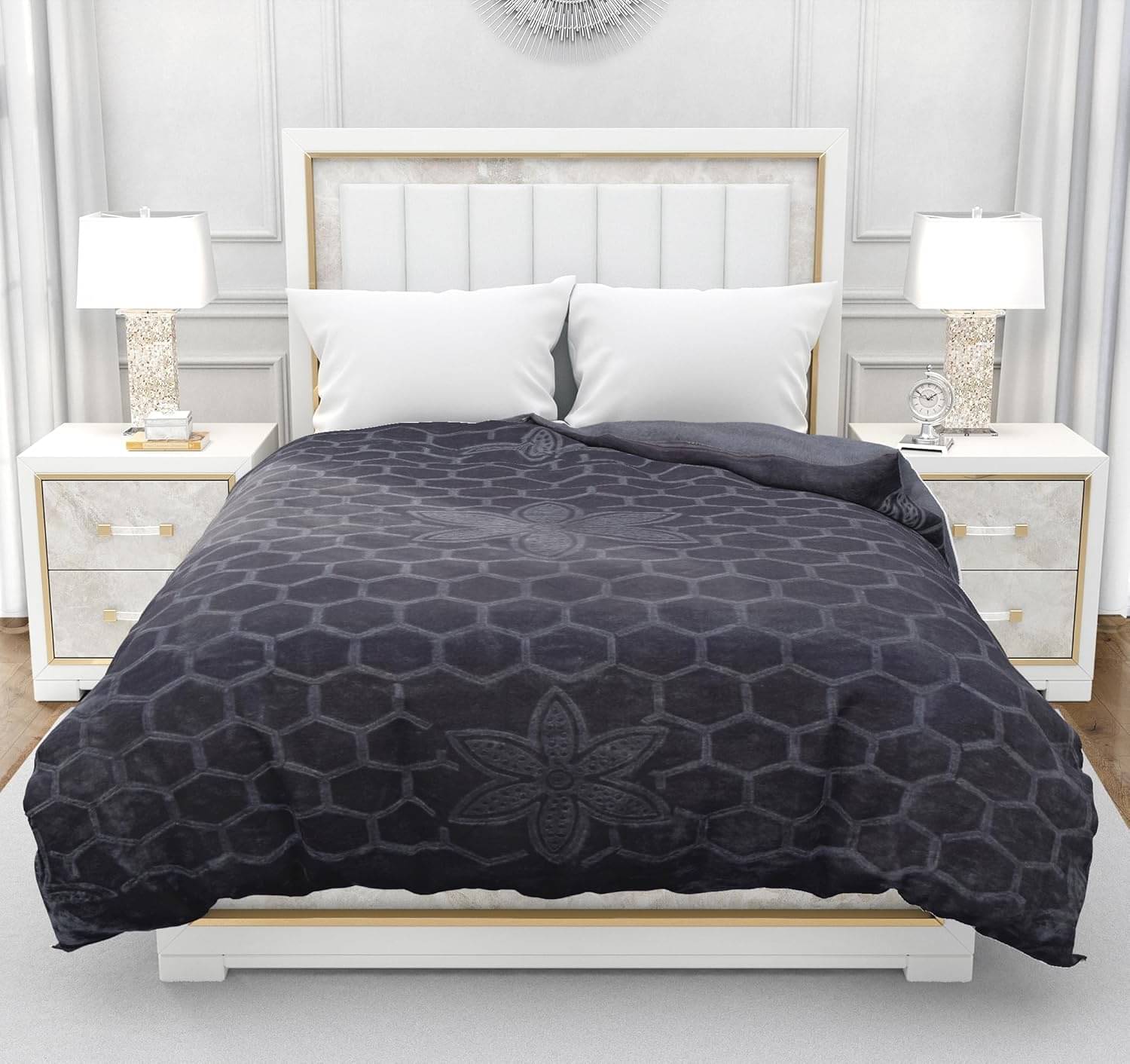     			Shivam Impex Mink Solid Double Bed Blanket ( 220 cm x 240 cm ) - Grey ( Pack of 1 )