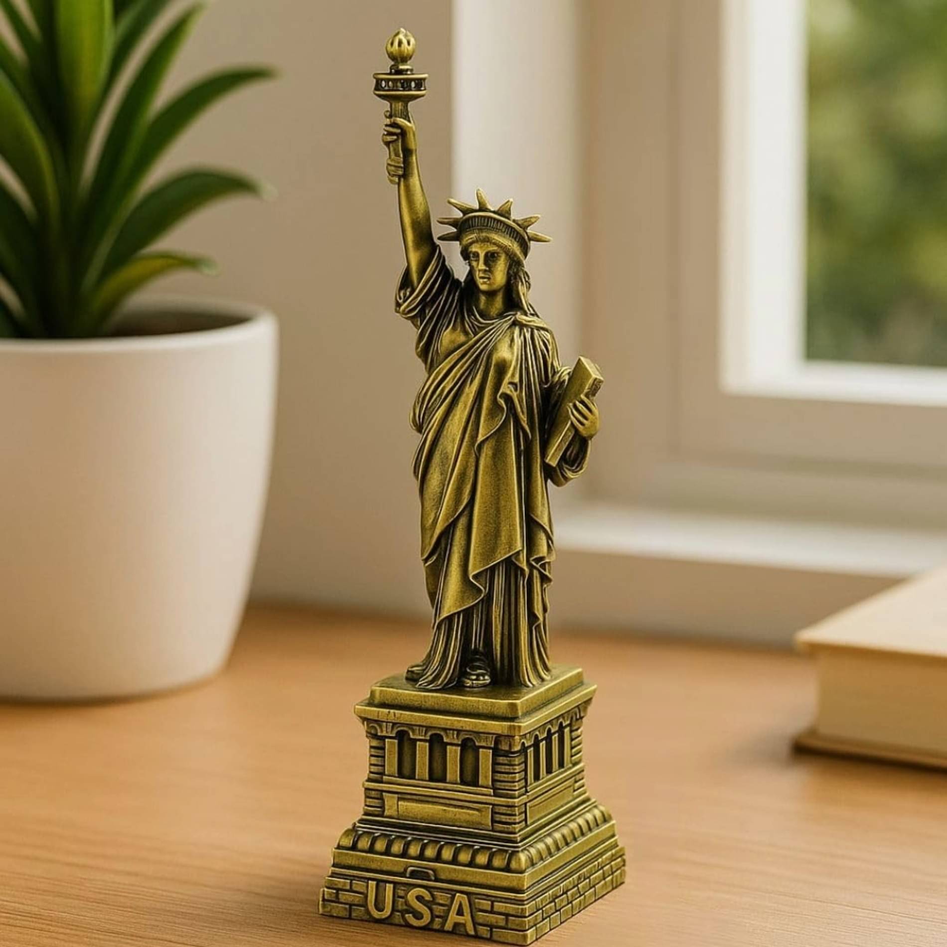Statue of Liberty Miniature, New York Landmark, American USA, Souvenir, Model, Replica, Monuments, Decorative Showpiece, Antique Finish     			Statue of Liberty Miniature, New York Landmark, American USA, Souvenir, Model, Replica, Monuments, Decorative Showpiece, Antique Finish