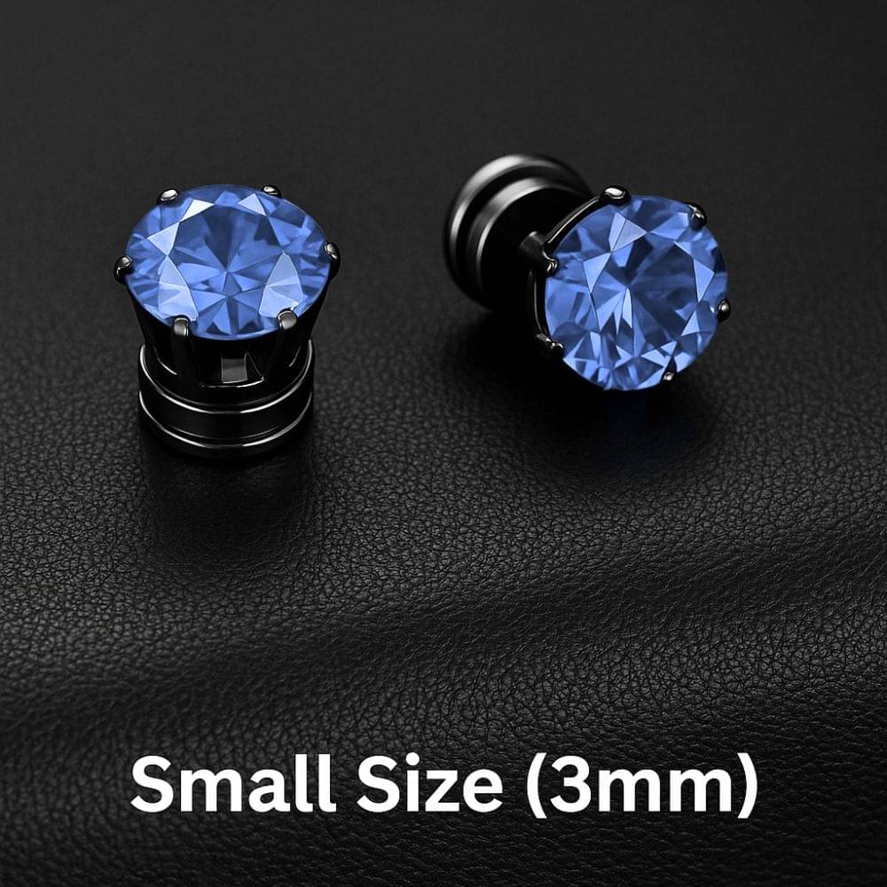     			Style Wind Elegant Blue Crystal Magnetic Earrings for Women & Men – Non-Pierced Ear Studs with Strong Hold