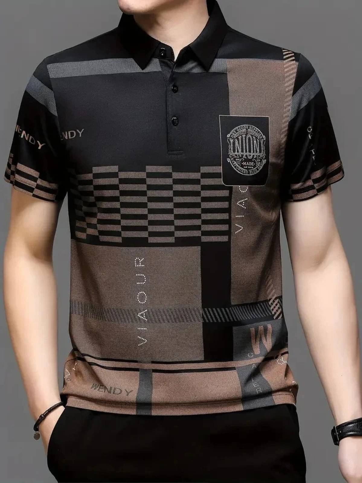 TAZO Men Cotton Blend Regular Fit Printed T-Shirt ( Black ) TAZO Men Cotton Blend Regular Fit Printed T-Shirt ( Black )