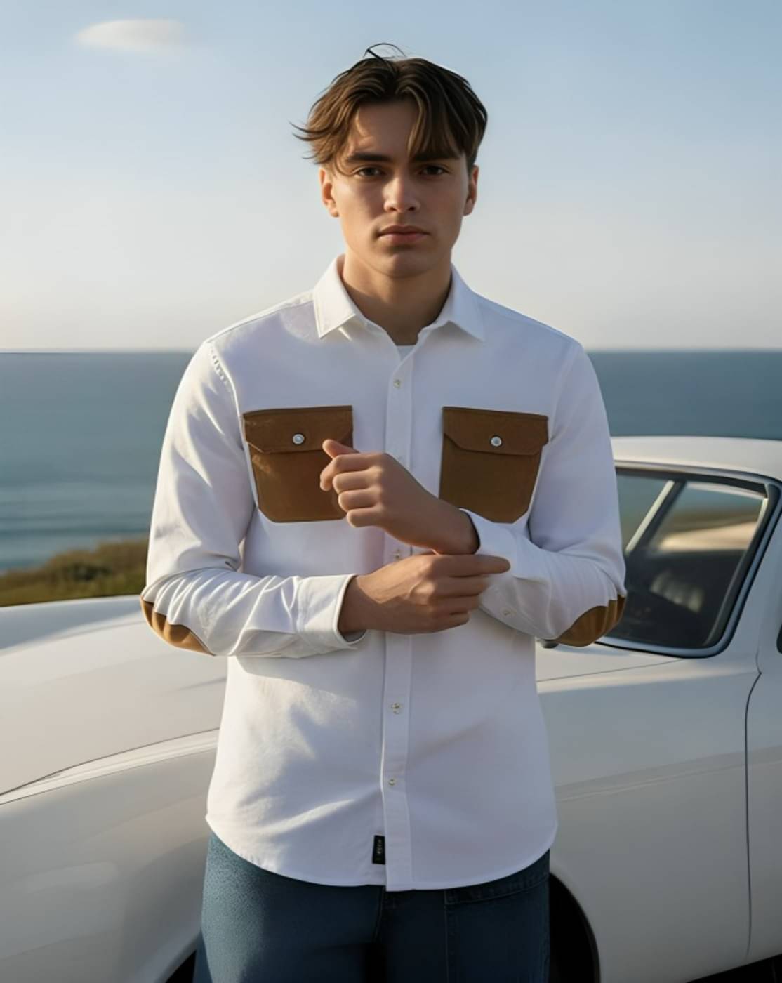     			THECLASSICTOGS Cotton Blend Regular Fit Solids Full Sleeves Men's Casual Shirt - White ( Pack of 1 )