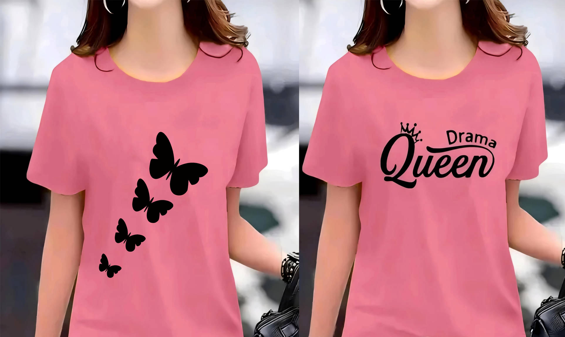     			Tipsy Women Polyester Printed Regular Fit Round Neck T-Shirt ( Pink )