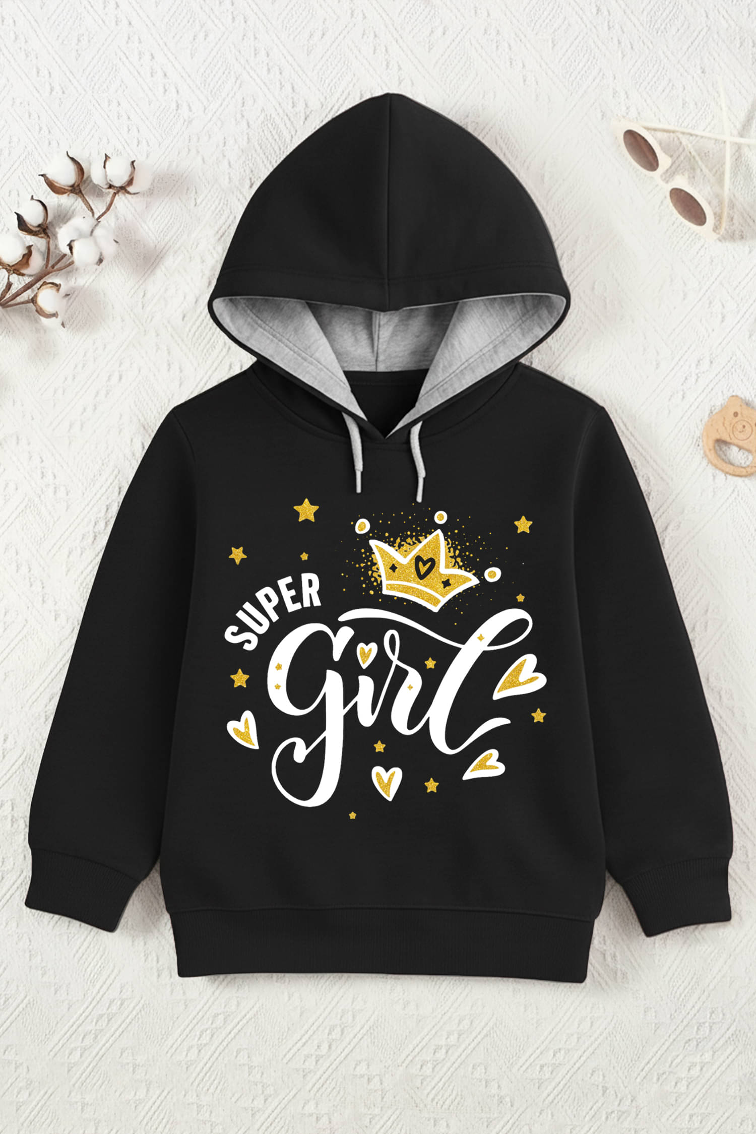     			Trampoline Pack of 1 Girls Fleece Sweatshirt ( Black )