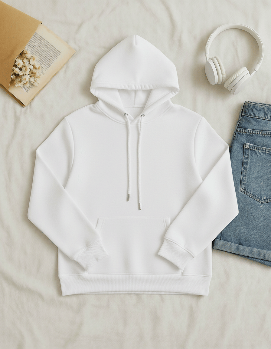 Try This Cotton Blend Hooded Men's Sweatshirt - White ( Pack of 1 )     			Try This Cotton Blend Hooded Men's Sweatshirt - White ( Pack of 1 )