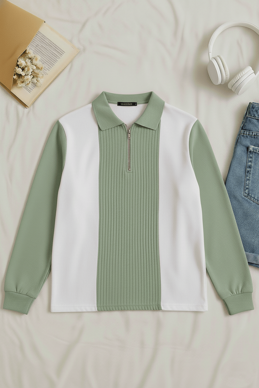 Try This Cotton Blend Polo Collar Men's Sweatshirt - Sea Green ( Pack of 1 ) Try This Cotton Blend Polo Collar Men's Sweatshirt - Sea Green ( Pack of 1 )