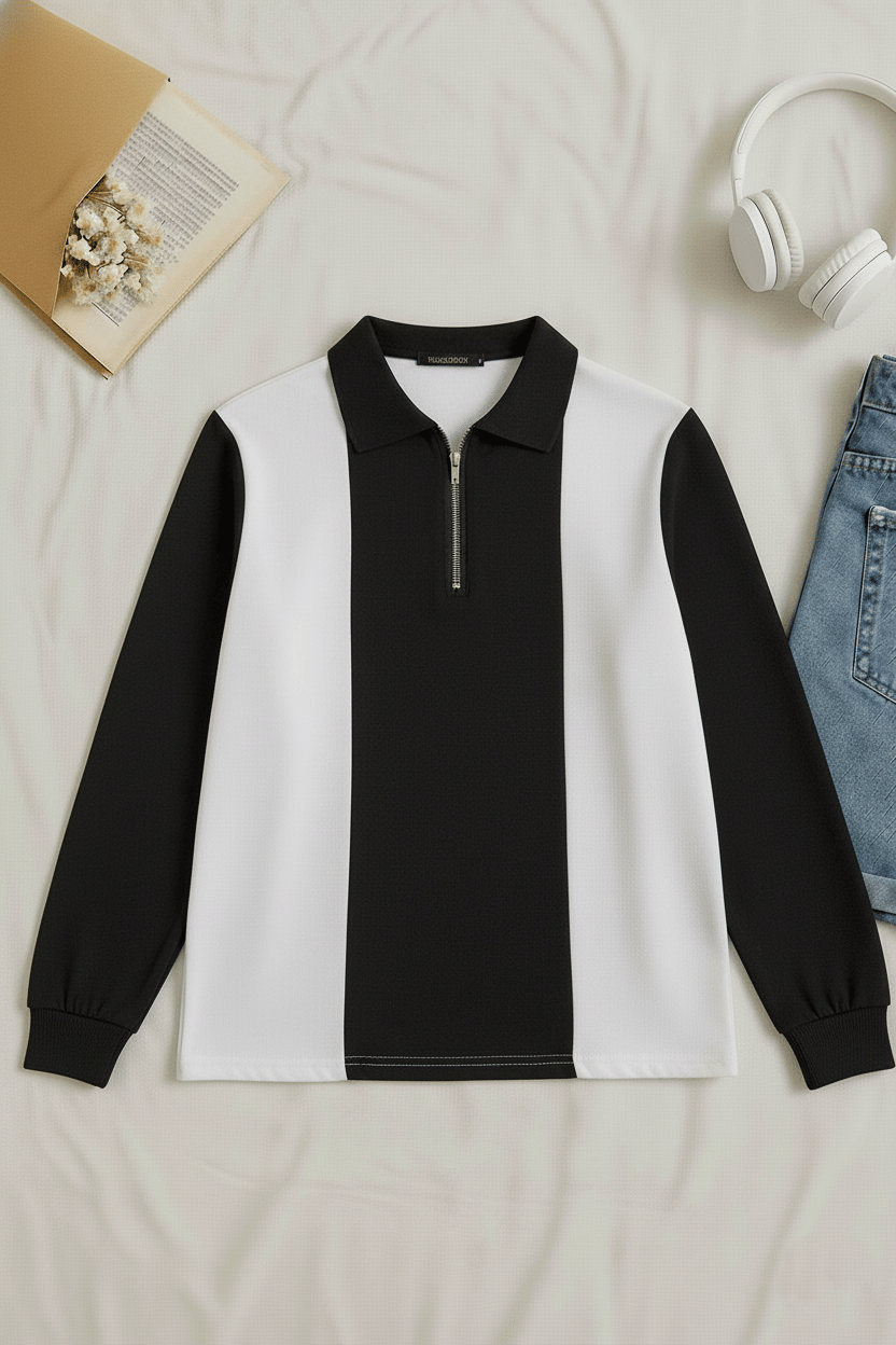 Try This Cotton Blend Polo Collar Men's Sweatshirt - Black ( Pack of 1 )     			Try This Cotton Blend Polo Collar Men's Sweatshirt - Black ( Pack of 1 )