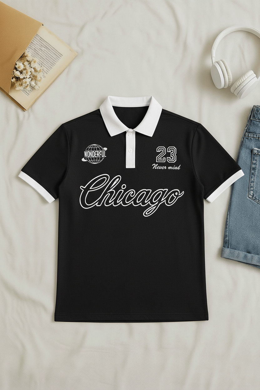 Try This Men Cotton Blend Regular Fit Printed Polo T Shirt ( Black )     			Try This Men Cotton Blend Regular Fit Printed Polo T Shirt ( Black )