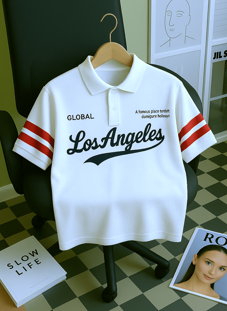     			Try This Men Cotton Blend Regular Fit Colorblock Polo T Shirt ( White )