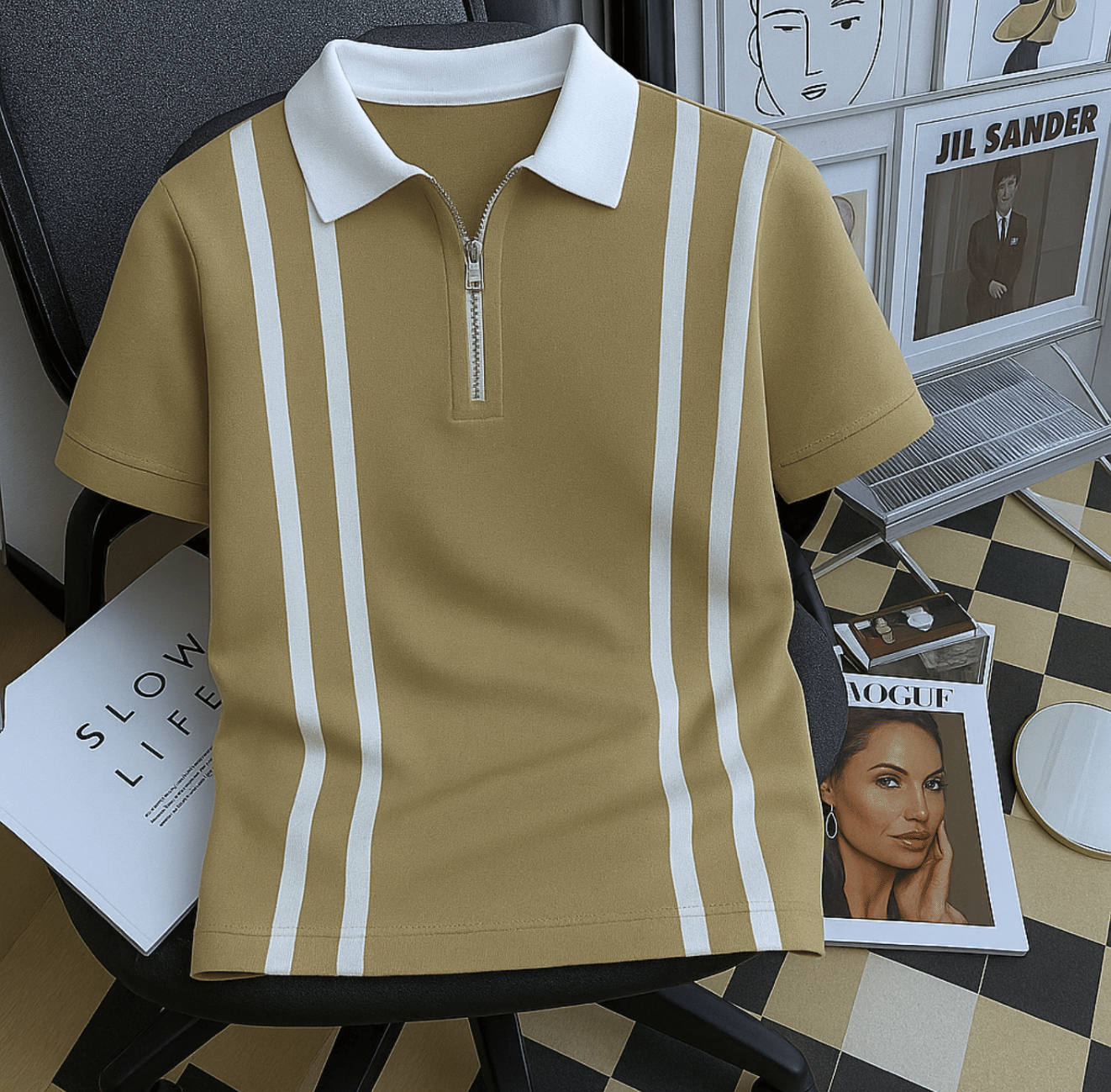 Try This Men Cotton Blend Regular Fit Printed Polo T Shirt ( Brown ) Try This Men Cotton Blend Regular Fit Printed Polo T Shirt ( Brown )