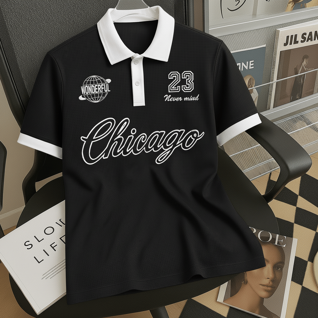     			Try This Men Cotton Blend Regular Fit Colorblock Polo T Shirt ( Black )