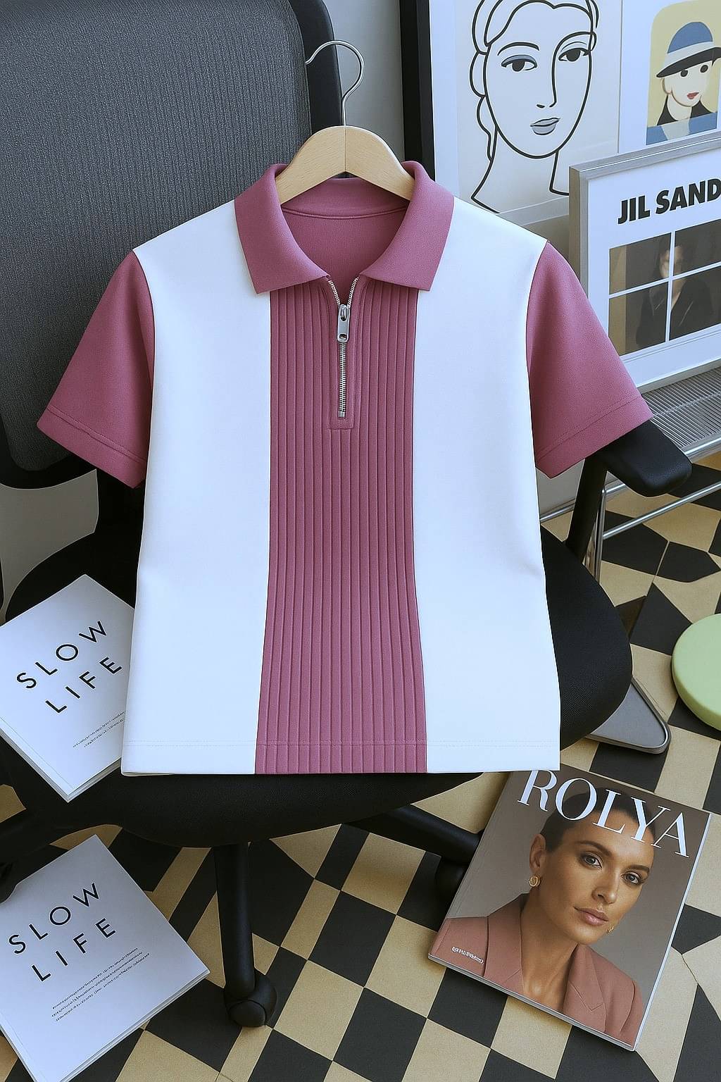 Try This Men Cotton Blend Regular Fit Colorblock Polo T Shirt ( Purple )     			Try This Men Cotton Blend Regular Fit Colorblock Polo T Shirt ( Purple )