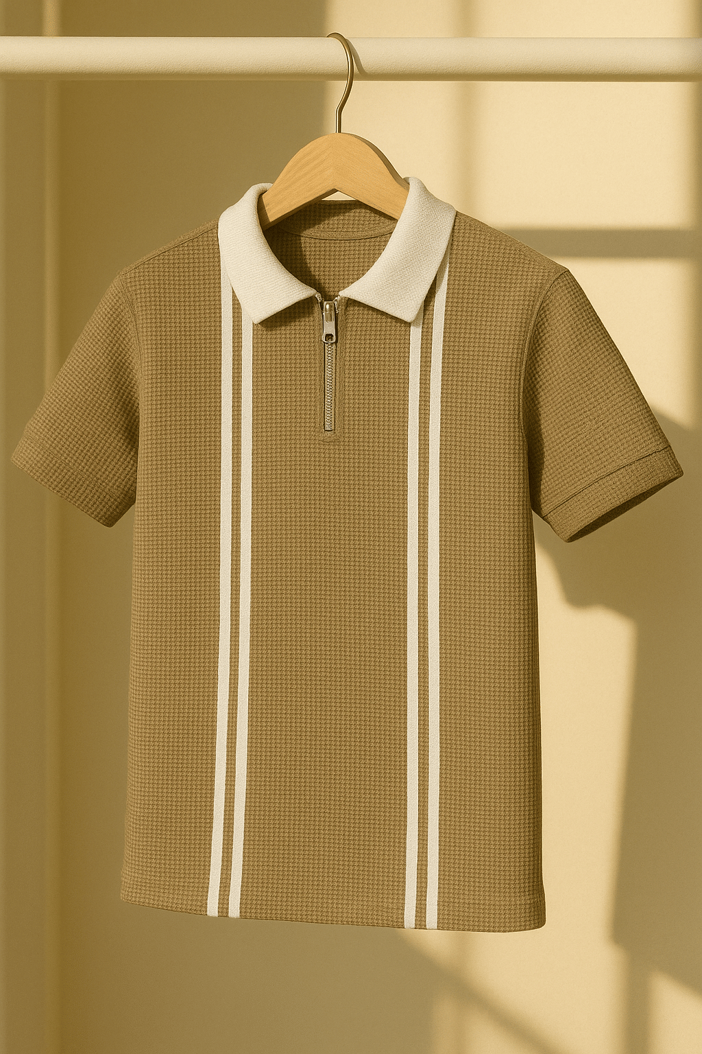 Try This Men Cotton Blend Regular Fit Colorblock Polo T Shirt ( Brown )     			Try This Men Cotton Blend Regular Fit Colorblock Polo T Shirt ( Brown )