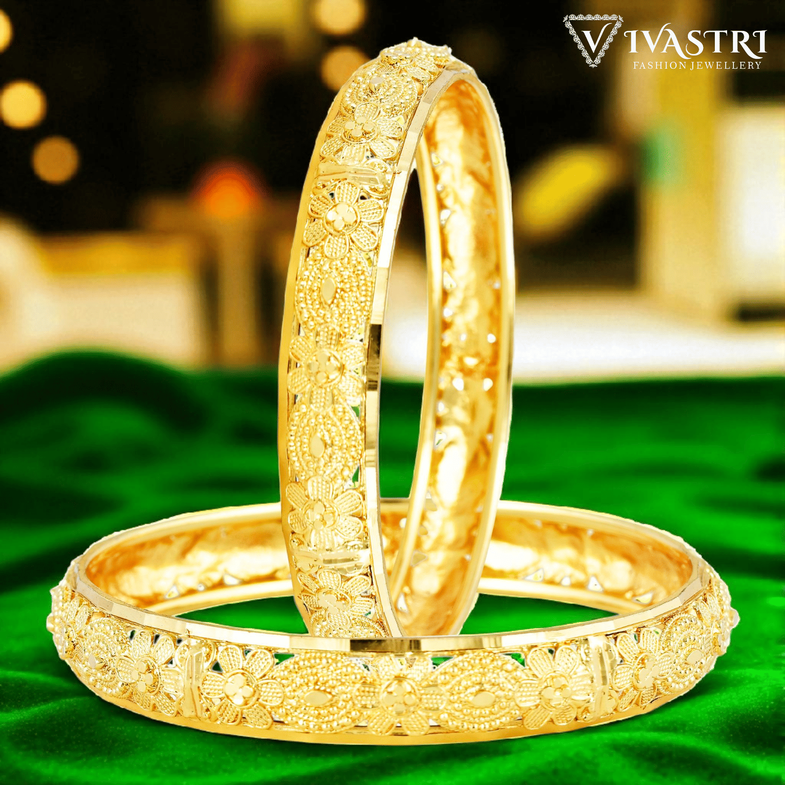     			VIVASTRI Gold Bangle Set ( Pack of 2 )