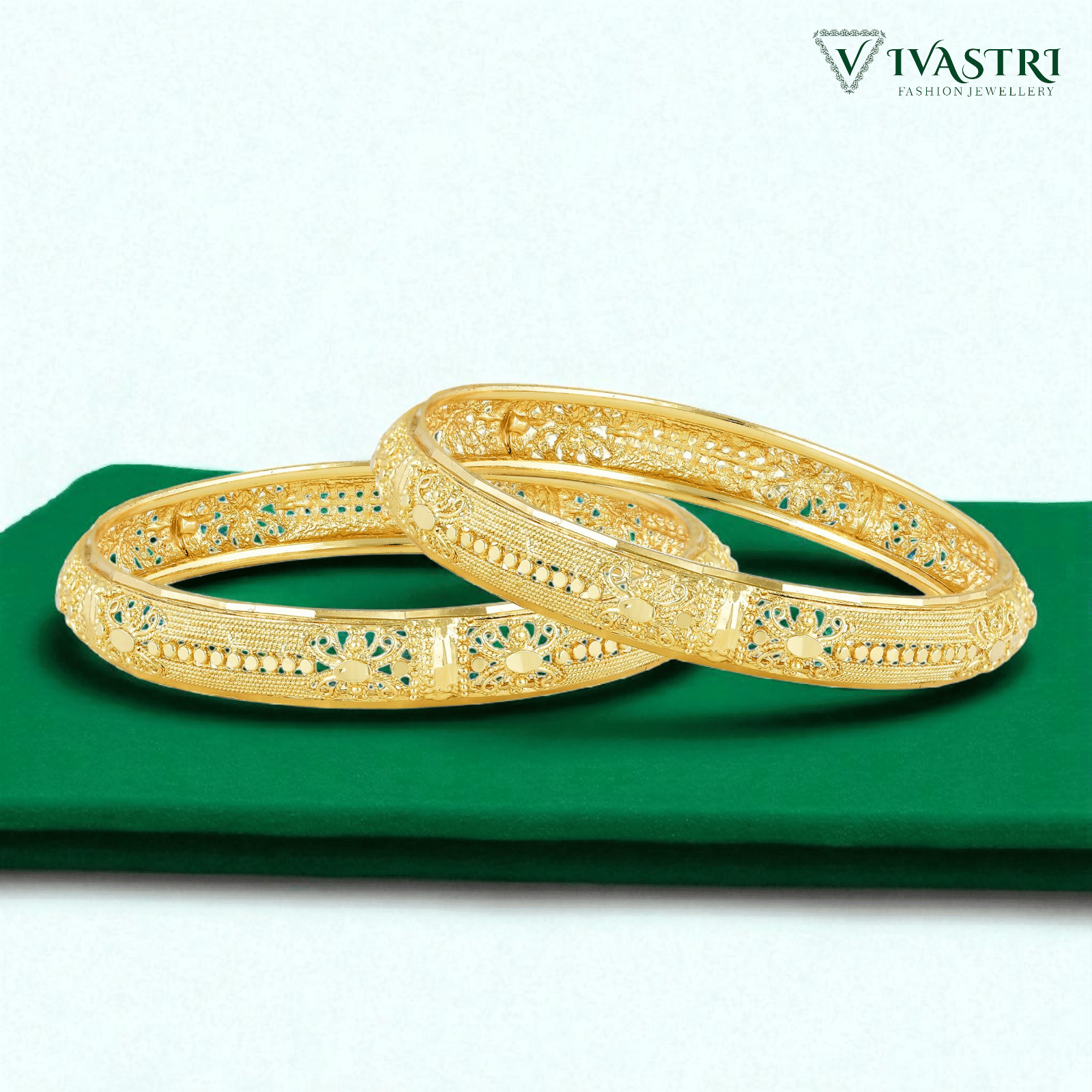 VIVASTRI Gold Bangle Set ( Pack of 2 )     			VIVASTRI Gold Bangle Set ( Pack of 2 )