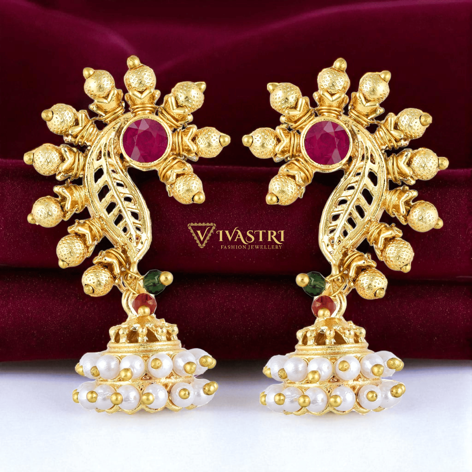     			VIVASTRI Golden Drop Earrings ( Pack of 1 )