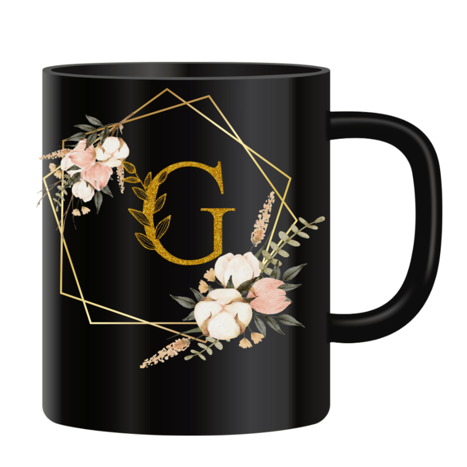     			VK Fashion Printed G Black Ceramic Coffee Mug 350 mL ( Pack of 1 )