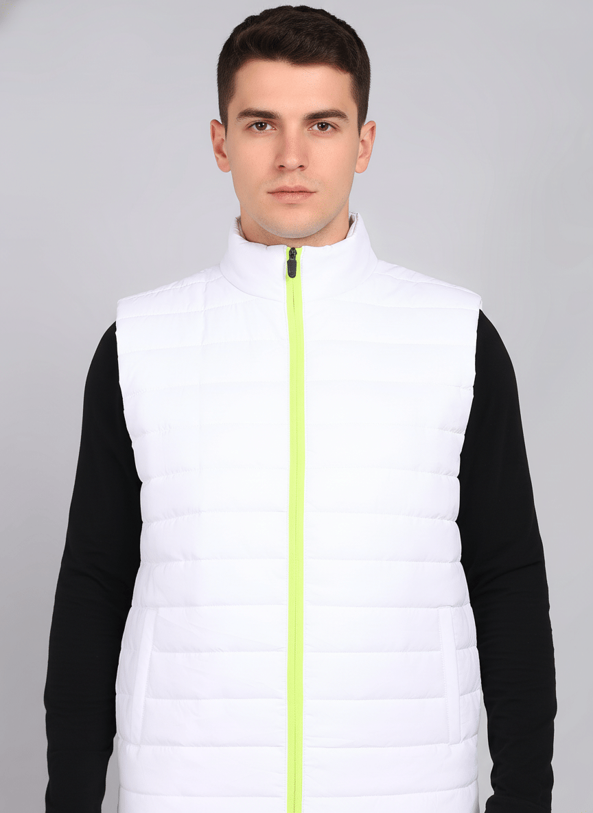 Wearone Polyester Men's Puffer Jacket - White ( Pack of 1 ) Wearone Polyester Men's Puffer Jacket - White ( Pack of 1 )