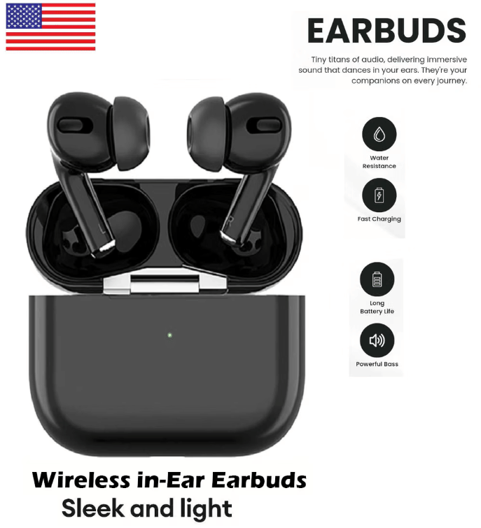    			Wireless Bluetooth airbuds in Black with Deep Bass, Long Battery Backup, Touch Control, Fast Charging Case, Lightweight Design for Music, Calls, Workouts & Gaming Headset
