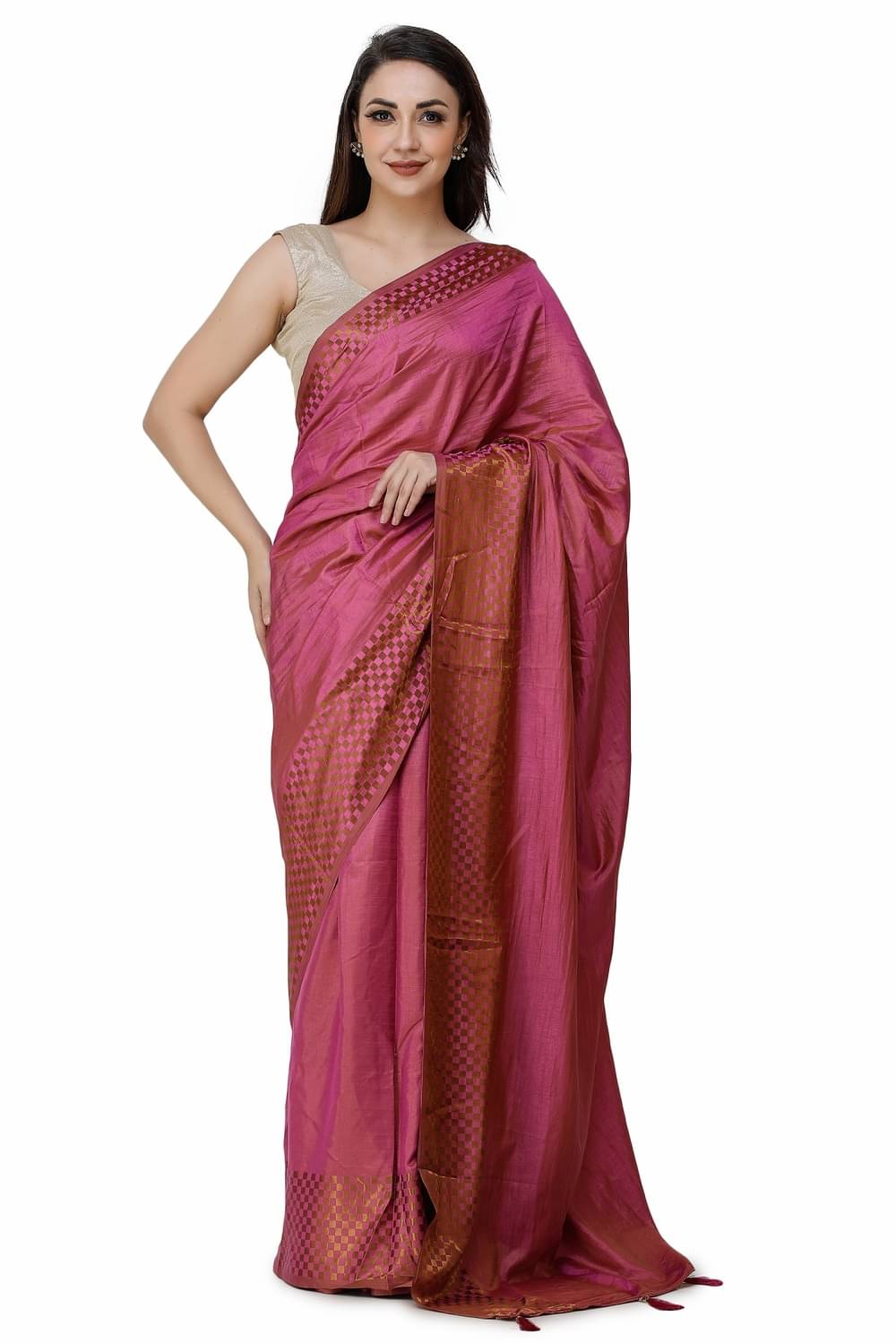 clafoutis Silk Solid Regular Saree Without Blouse Piece ( Purple )     			clafoutis Silk Solid Regular Saree Without Blouse Piece ( Purple )