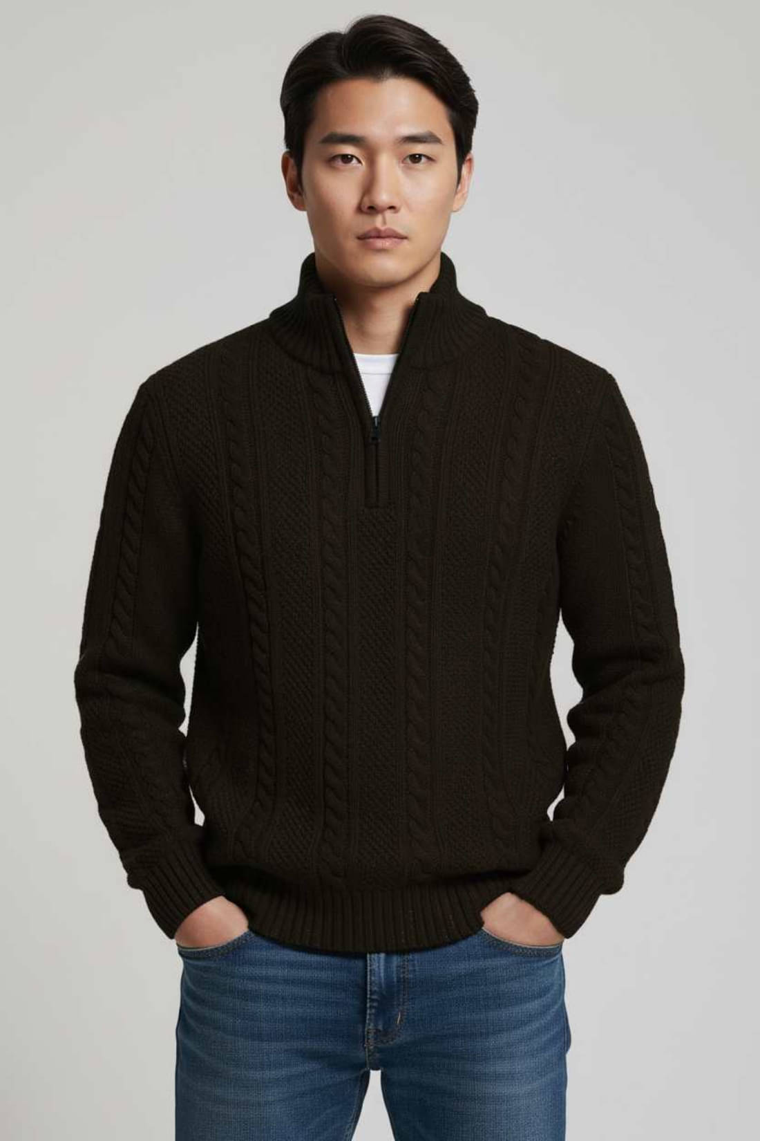 fashlook Woollen V-Neck Men's Full Sleeves Pullover Sweater - Coffee ( Pack of 1 )     			fashlook Woollen V-Neck Men's Full Sleeves Pullover Sweater - Coffee ( Pack of 1 )