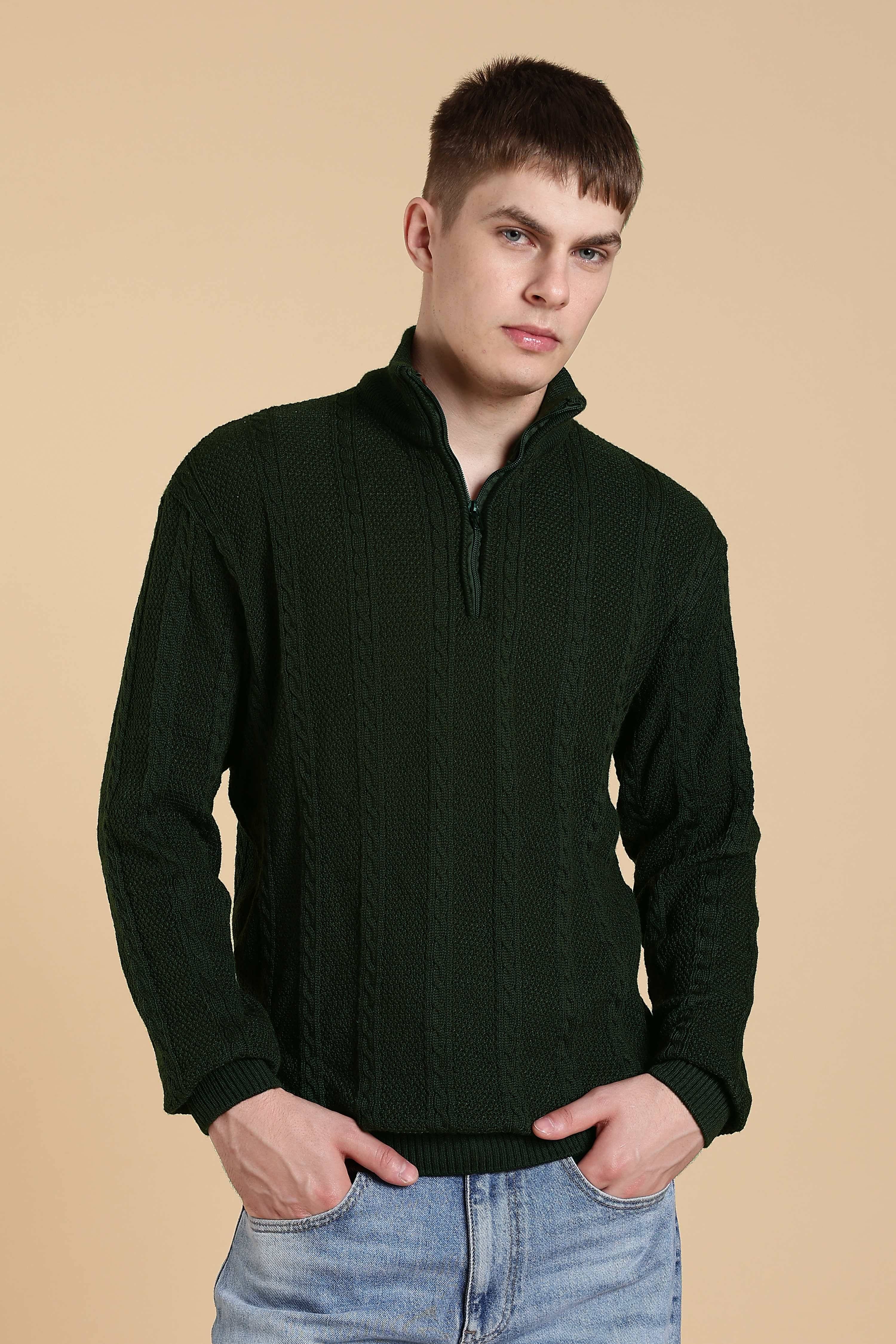     			freaks Woollen V-Neck Men's Full Sleeves Pullover Sweater - Green ( Pack of 1 )