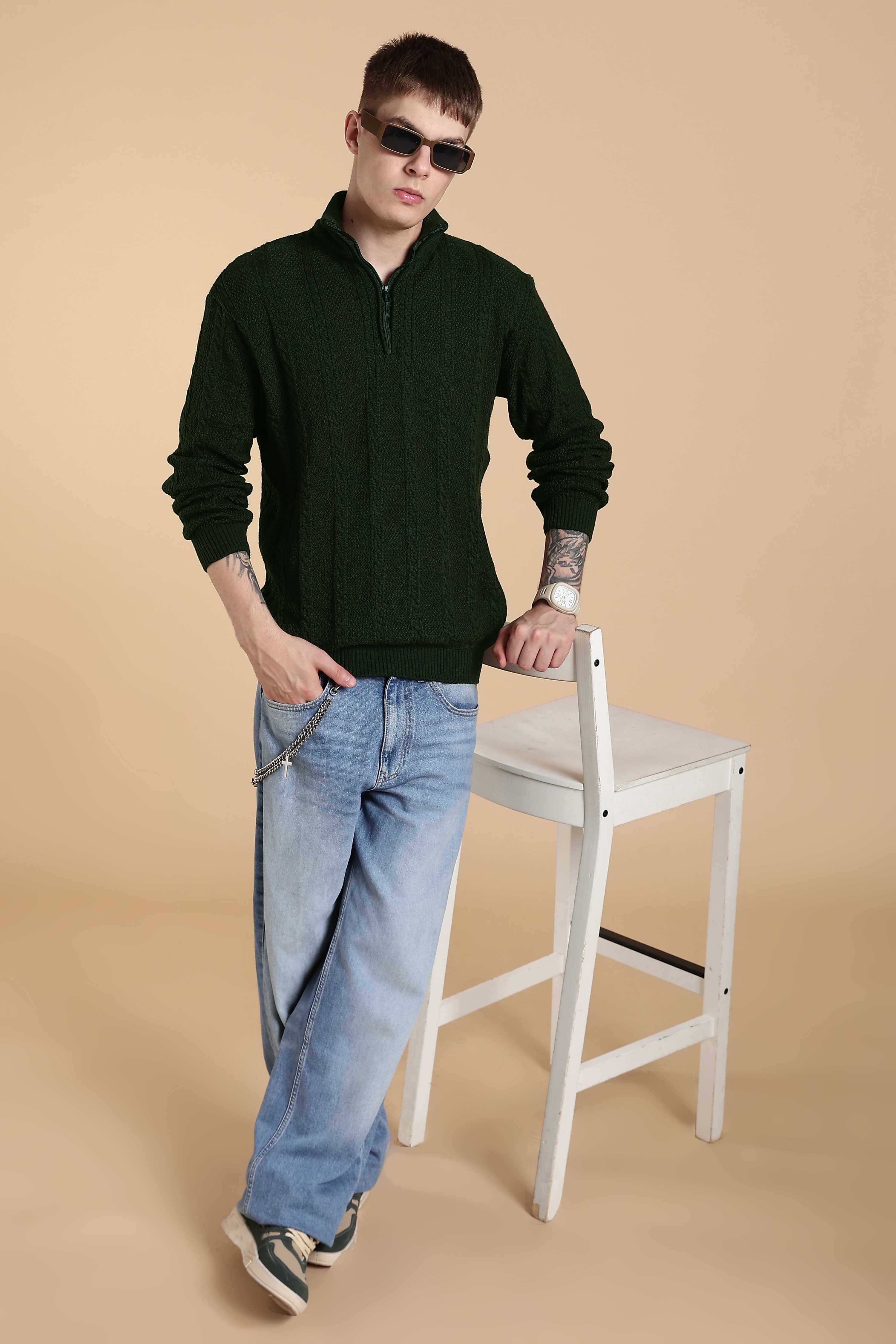 nikline Woollen V-Neck Men's Full Sleeves Pullover Sweater - Green ( Pack of 1 )     			nikline Woollen V-Neck Men's Full Sleeves Pullover Sweater - Green ( Pack of 1 )