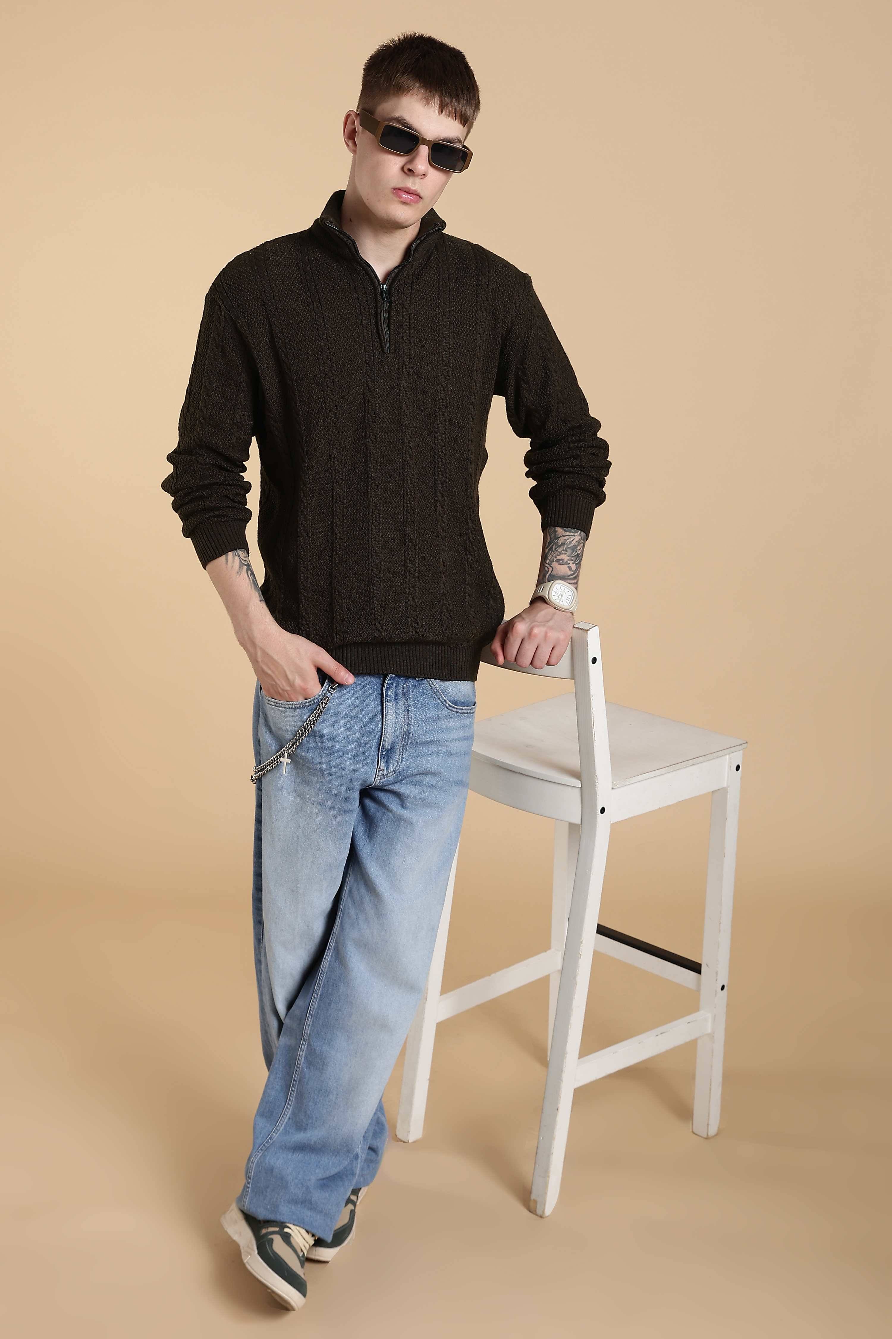 nikline Woollen V-Neck Men's Full Sleeves Pullover Sweater - Coffee ( Pack of 1 )     			nikline Woollen V-Neck Men's Full Sleeves Pullover Sweater - Coffee ( Pack of 1 )
