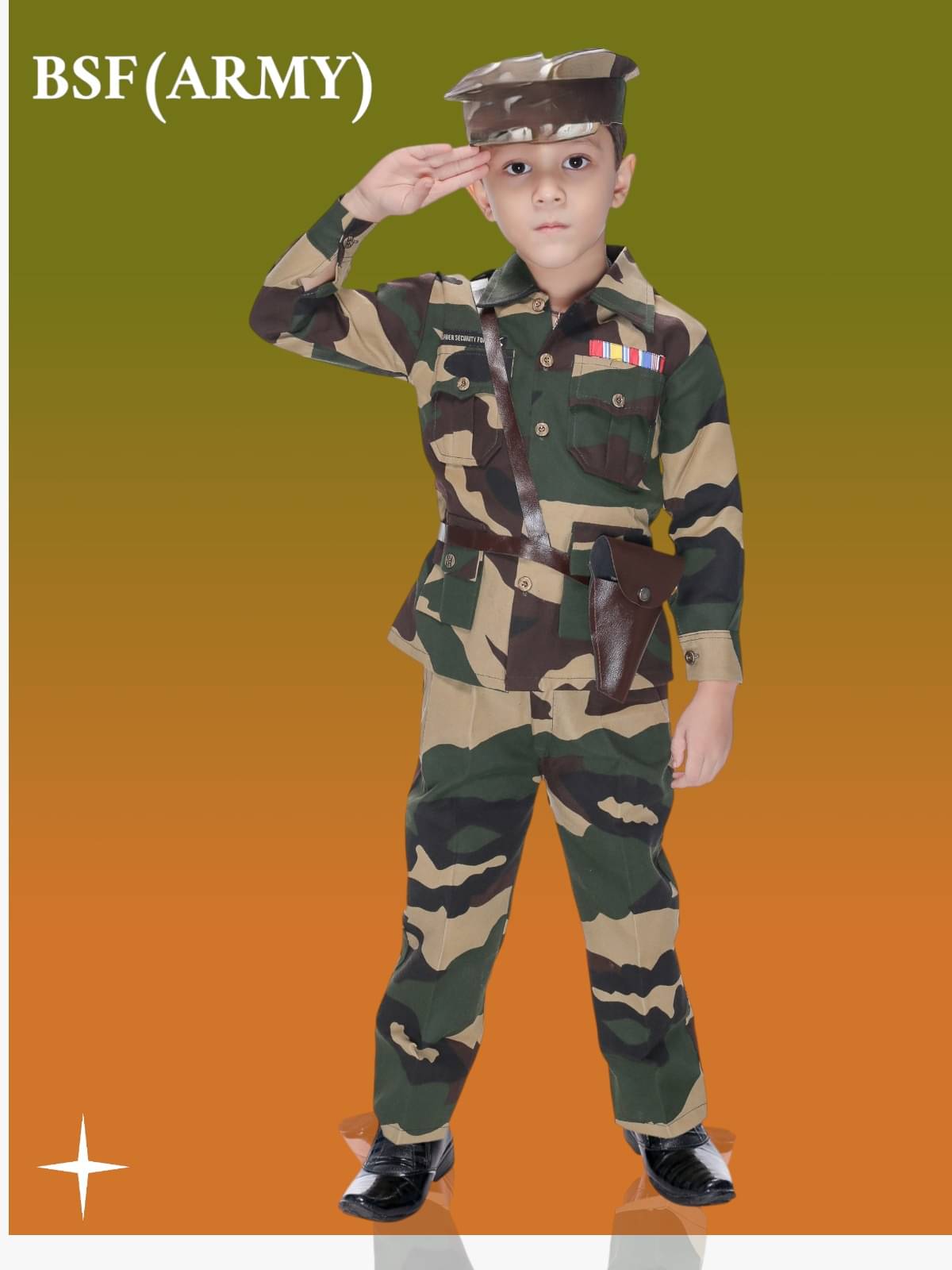 s muktar garments Boys Army Costume ( Green )     			s muktar garments Boys Army Costume ( Green )