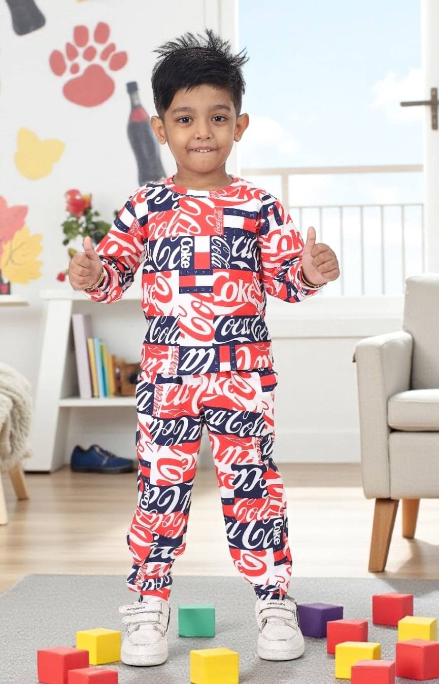 s muktar garments Pack of 1 Baby Boys Cotton Blend T-Shirt & Pants Set ( Multicolor )     			s muktar garments Pack of 1 Baby Boys Cotton Blend T-Shirt & Pants Set ( Multicolor )