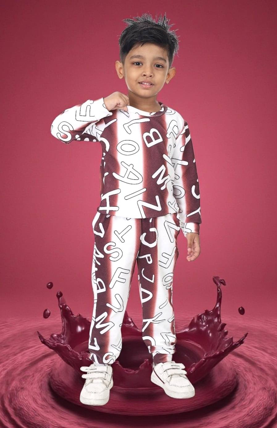 s muktar garments Pack of 1 Baby Boys Cotton Blend T-Shirt & Pants Set ( Multicolor )     			s muktar garments Pack of 1 Baby Boys Cotton Blend T-Shirt & Pants Set ( Multicolor )