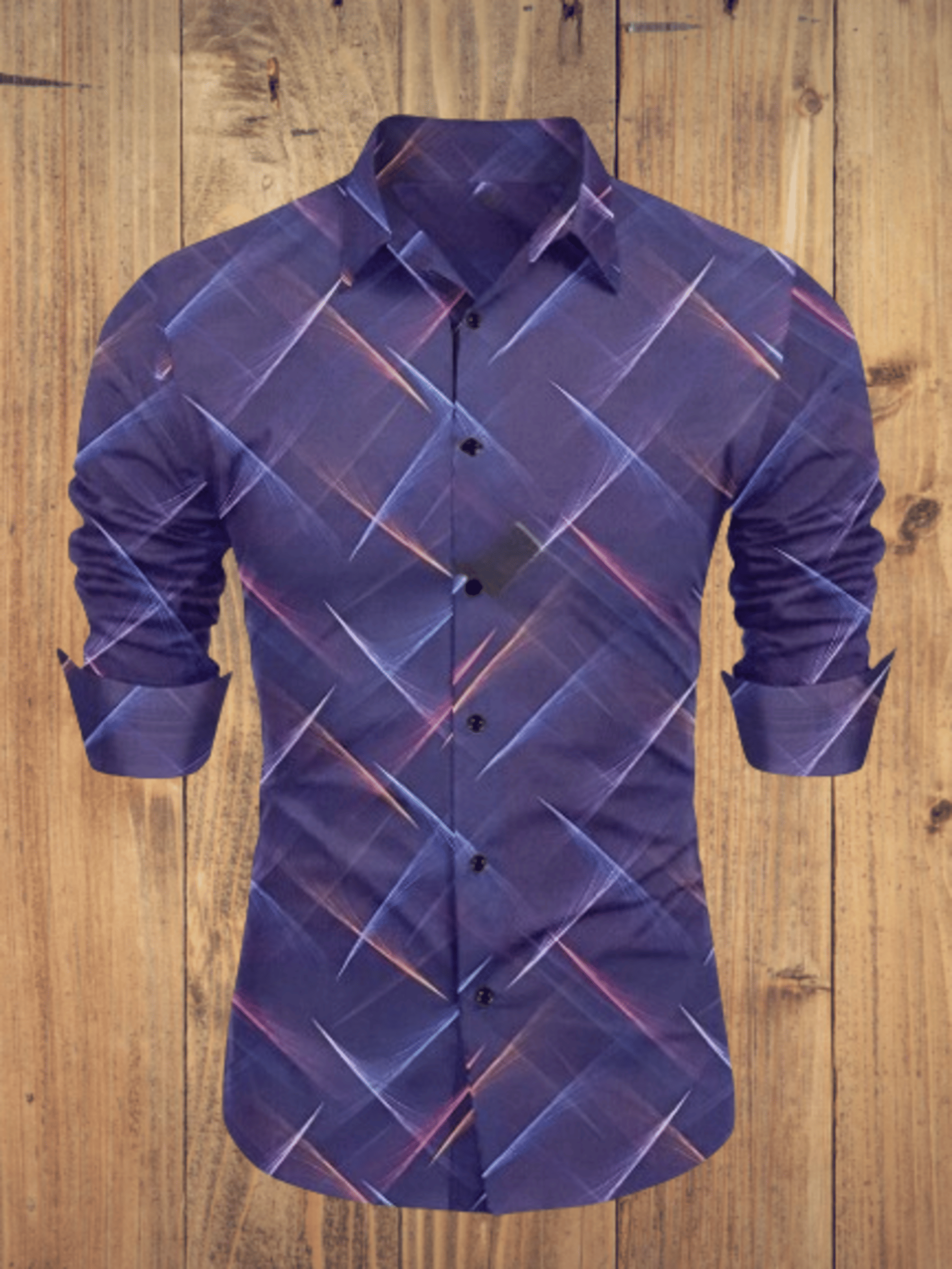 AITAVIKOVERSEAS Cotton Blend Regular Fit Self Design Full Sleeves Men's Casual Shirt - Blue ( Pack of 1 ) AITAVIKOVERSEAS Cotton Blend Regular Fit Self Design Full Sleeves Men's Casual Shirt - Blue ( Pack of 1 )