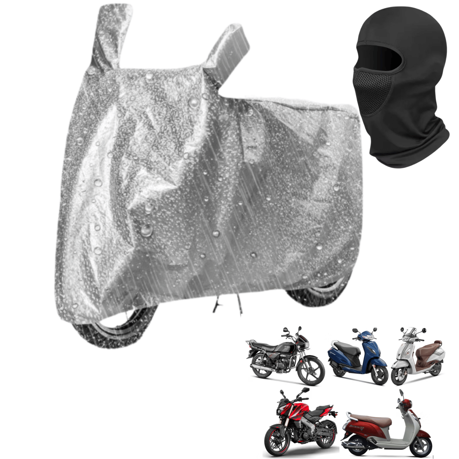 AKSMIT Bike Body Cover for All Brands All Bike Models ( Pack of 2 ) , Silver     			AKSMIT Bike Body Cover for All Brands All Bike Models ( Pack of 2 ) , Silver