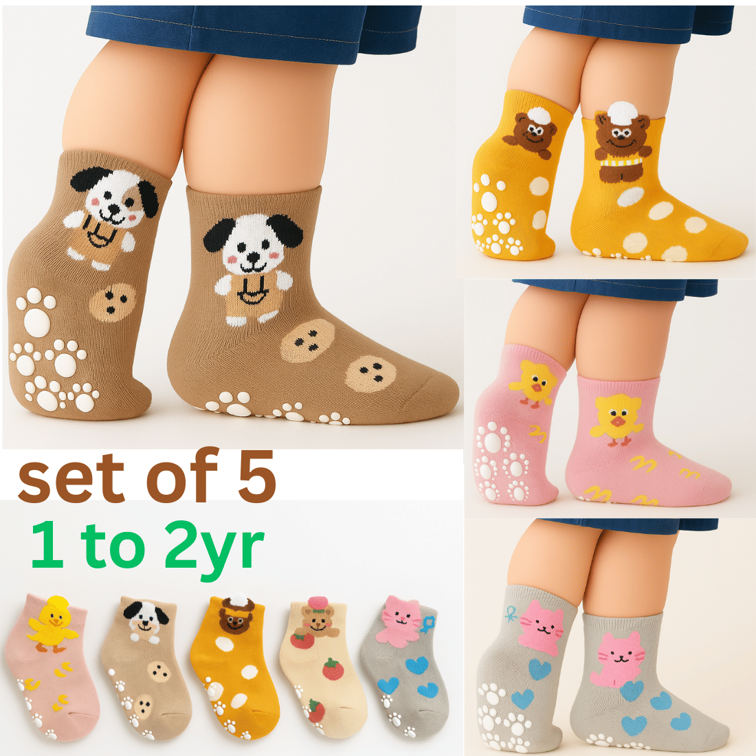 BBYARAJ Pack of 5 Unisex for Baby Cotton Ankle Length Socks ( Beige ) - Socks | Buy online on ZillyBuy