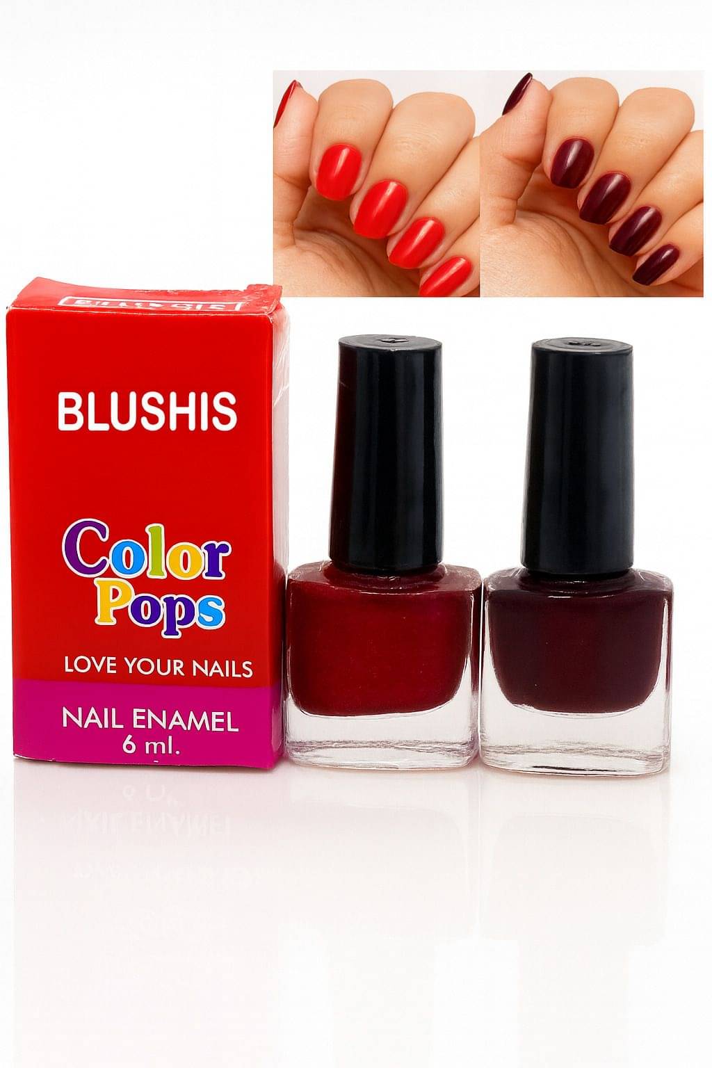     			BLUSHIS Multi Nail Polish 6 ( Pack of 2 )