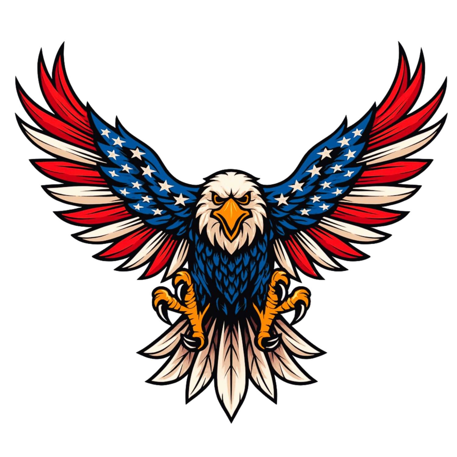     			Bald Eagle Waterproof Sticker | Patriotic Decal for Bike, Car, Laptop & More (Approx. 11x11 cm)