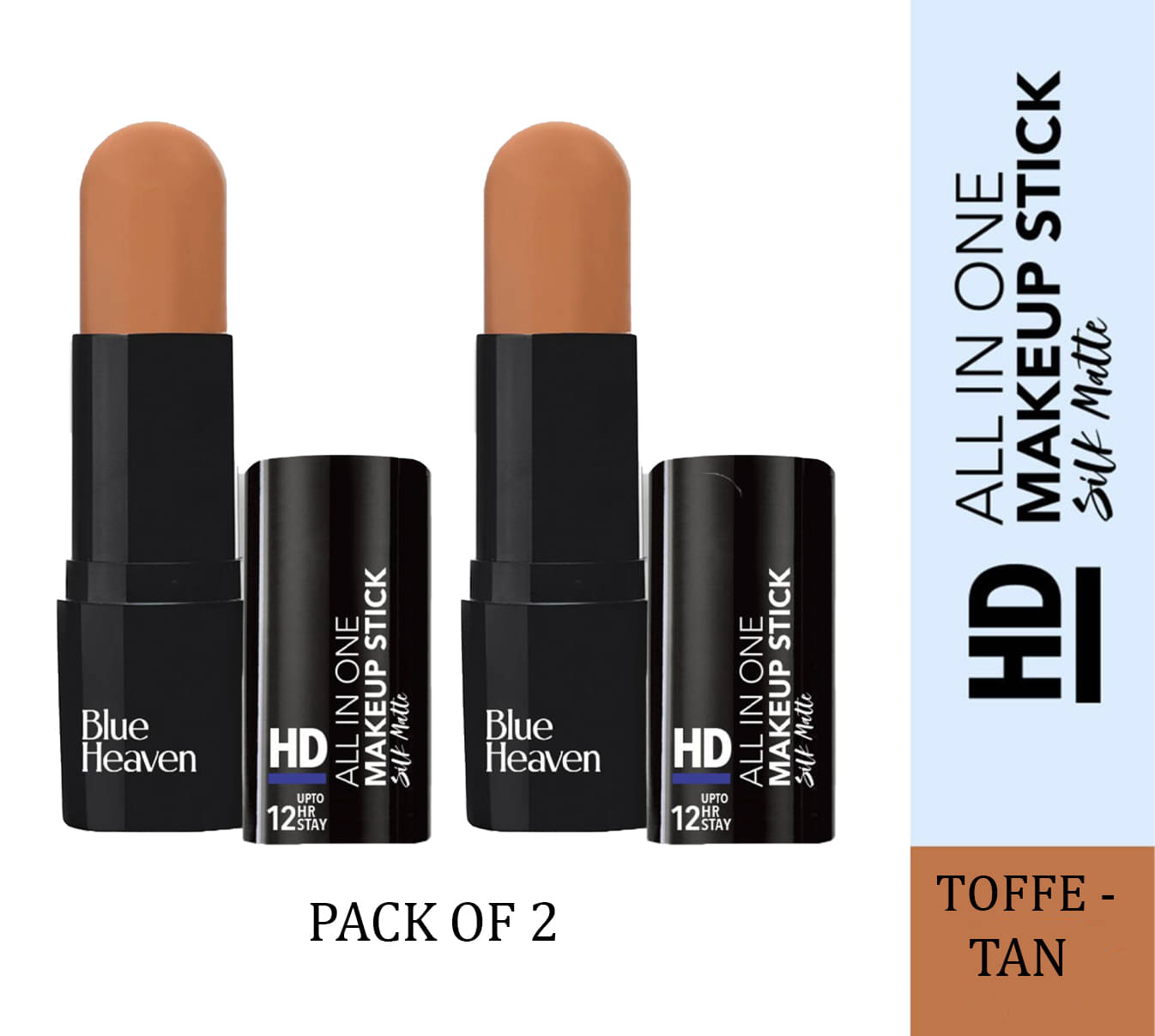     			Blue Heaven Ultra HD Silk Matte Makeup Stick, Toffee, 10g (Pack of 2)