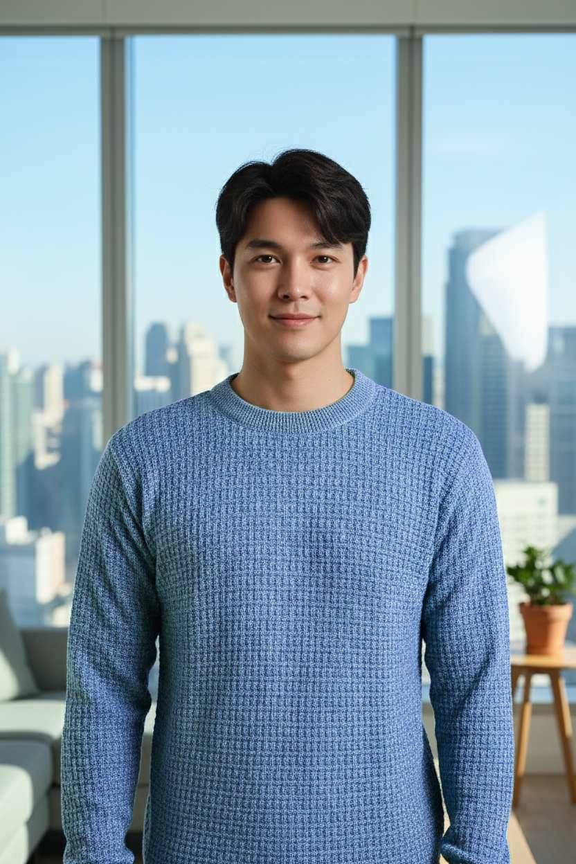 CAT BUNNY Woollen Round Neck Men's Full Sleeves Pullover Sweater - Blue ( Pack of 1 )     			CAT BUNNY Woollen Round Neck Men's Full Sleeves Pullover Sweater - Blue ( Pack of 1 )