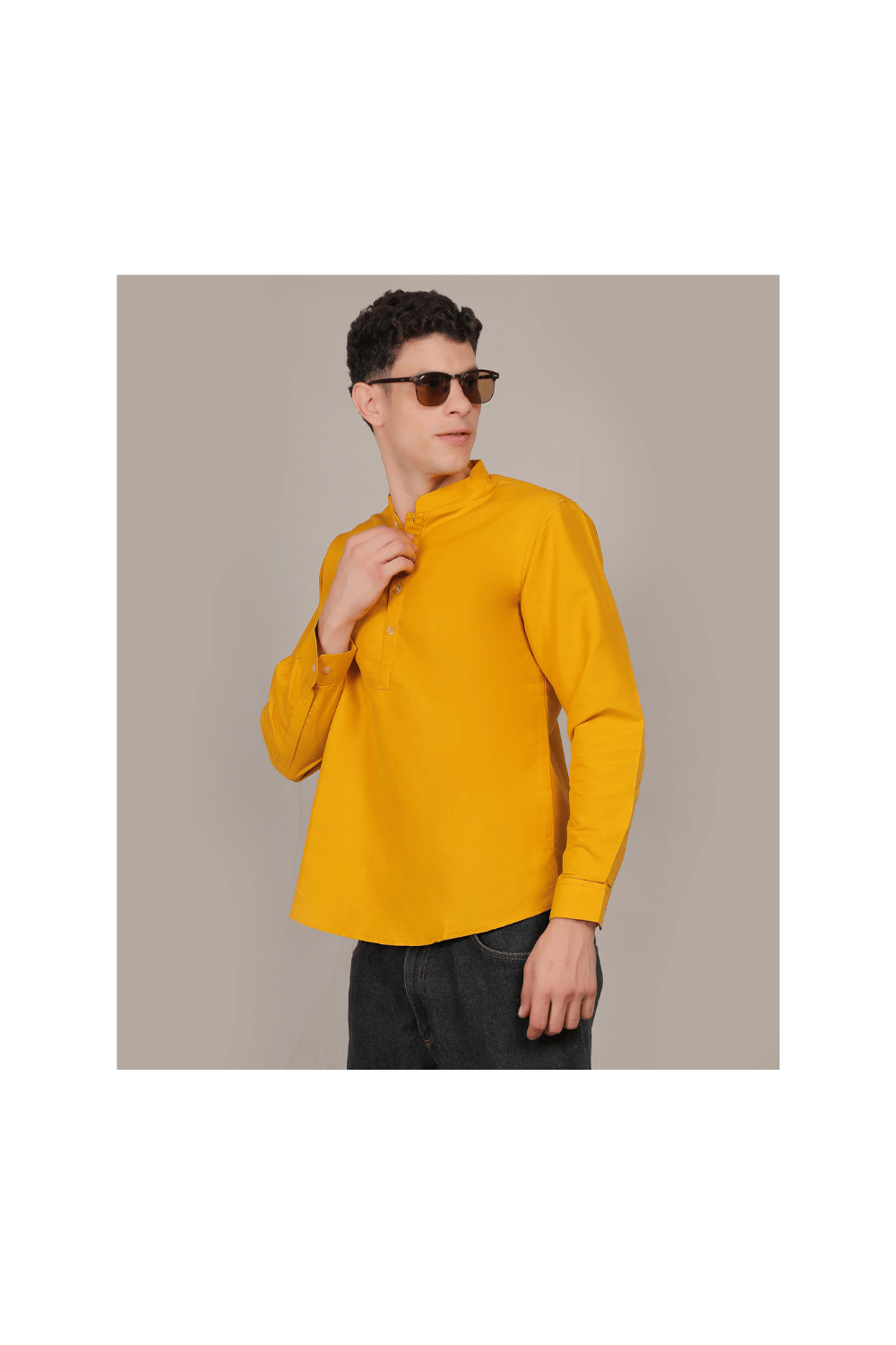 CONCH FASHION Yellow Cotton Blend Men's Regular Kurta ( Pack of 1 )     			CONCH FASHION Yellow Cotton Blend Men's Regular Kurta ( Pack of 1 )