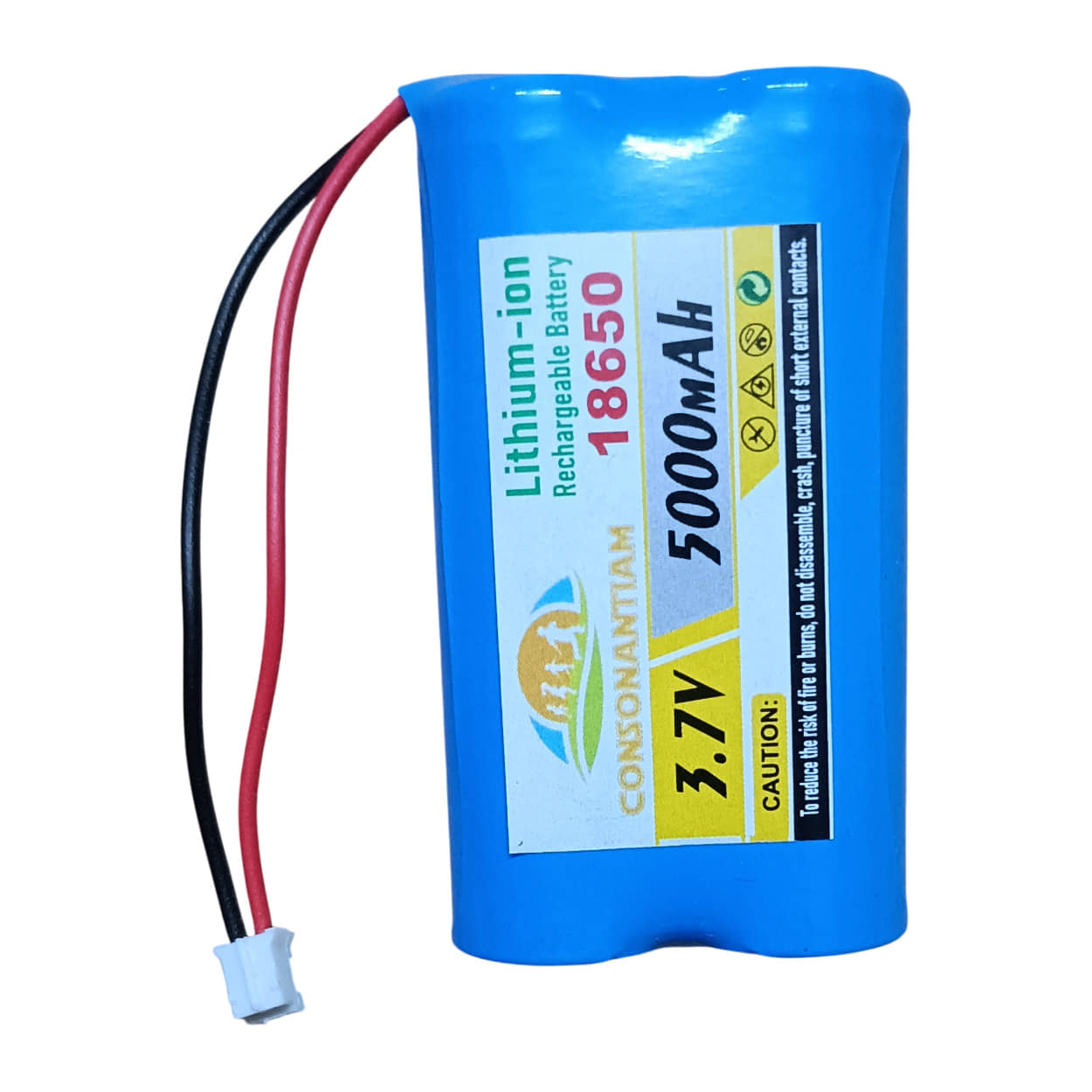 CONSONANTIAM 3.7 Volt Battery Pack 5000 mAH Full Capacity 18650 Lithium Ion Rechargeable Battery Pack Boat Stone 1000 Battery with 1 Year Warranty Security. (with BMS Card Inbuilt) - Sports and Fitness Equipment | Buy online on ZillyBuy