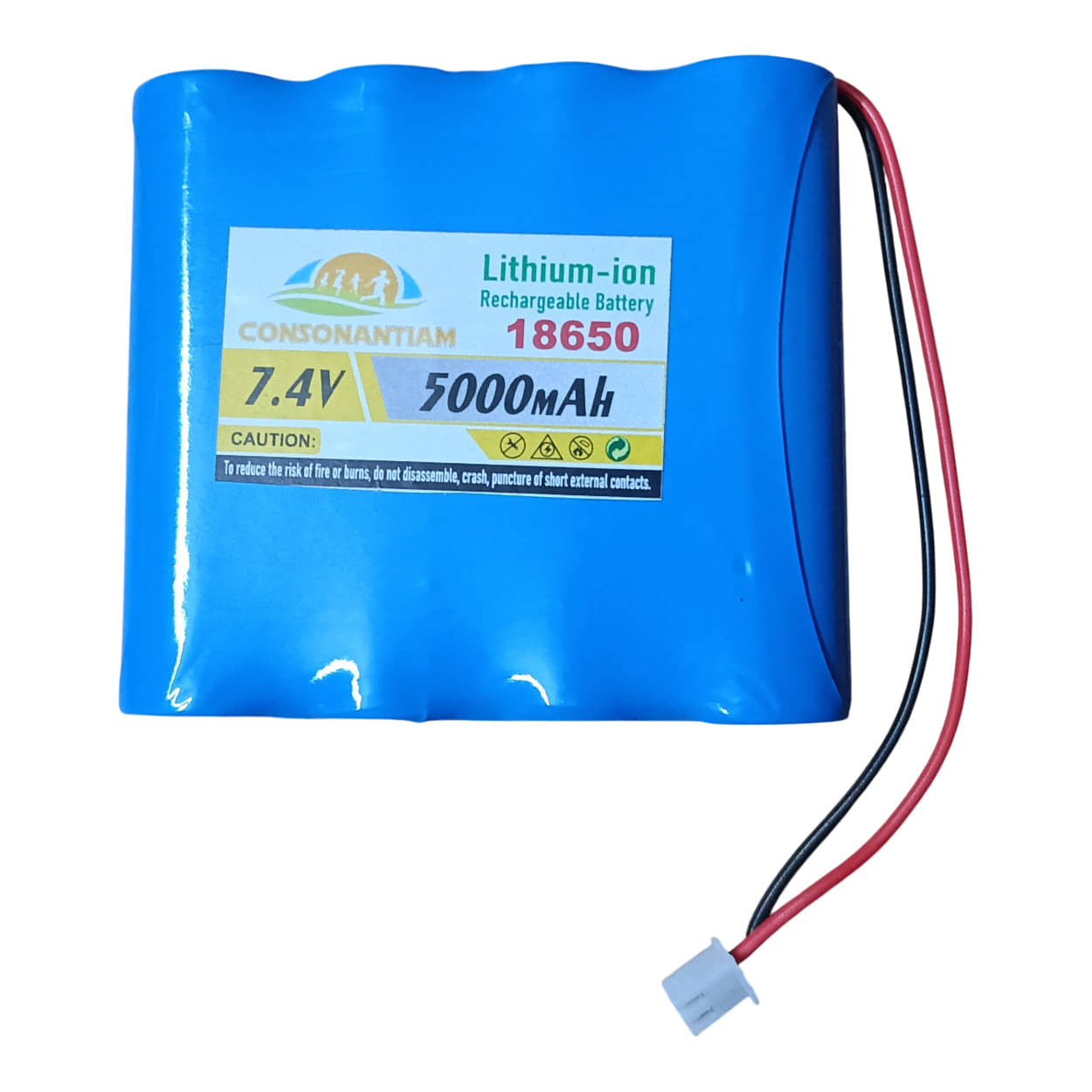 CONSONANTIAM 7.2 Volt, 7.4 Volt Battery Pack 5000 mAH Full Capacity 18650 Lithium Ion Rechargeable Battery Pack Use in Multipurpose Devices. (Security with BMS Card Inbuilt) - Sports and Fitness Equipment | Buy online on ZillyBuy