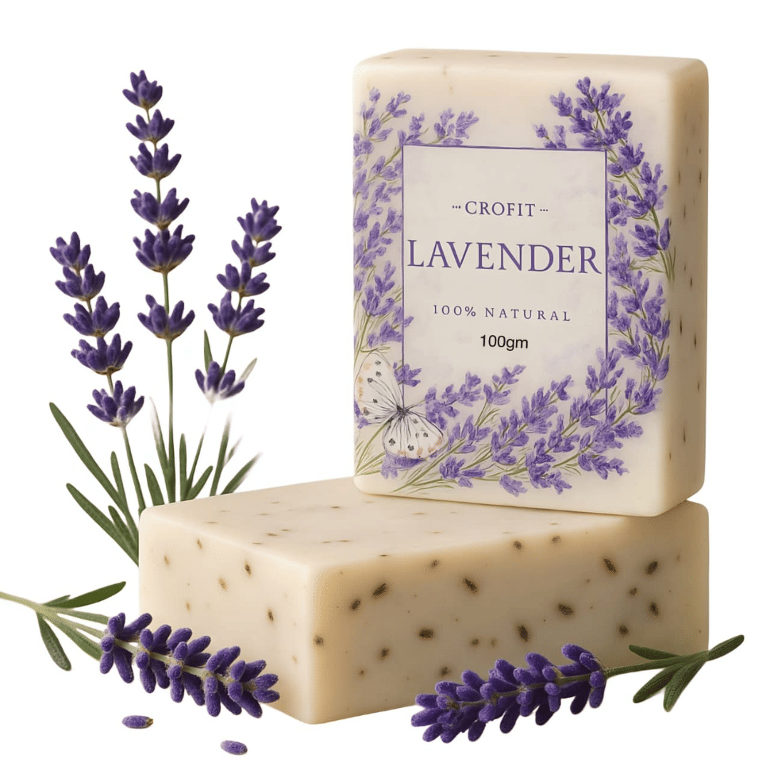     			CROFIT Moisturizing 100% Handmade Lavender Soap Bar Soap for All Skin Type ( Pack of 2 )