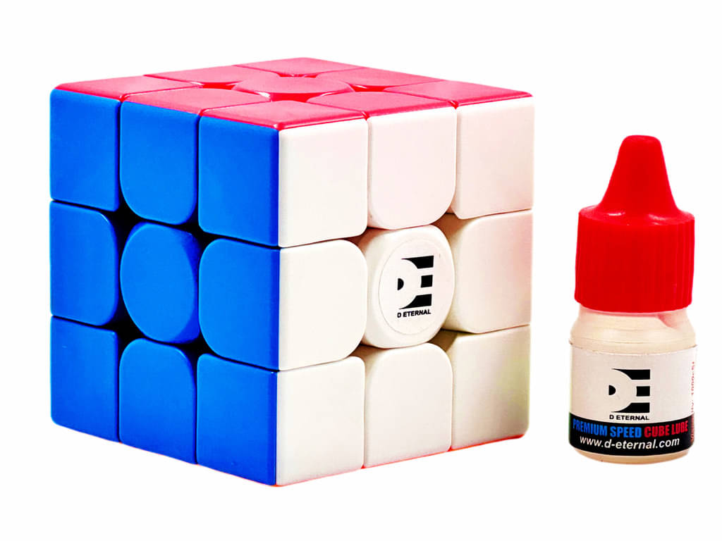 D ETERNAL Cube 3x3 High Speed Stickerless Magic Puzzle & Cube 3 by 3 Lube Oil Lubricant Combo Set (3x3+Lube) D ETERNAL Cube 3x3 High Speed Stickerless Magic Puzzle & Cube 3 by 3 Lube Oil Lubricant Combo Set (3x3+Lube)