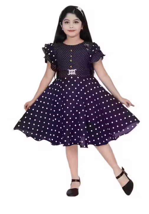 DS DRESSES Cotton Blend Frock For Girls ( Pack of 1 , Blue )     			DS DRESSES Cotton Blend Frock For Girls ( Pack of 1 , Blue )