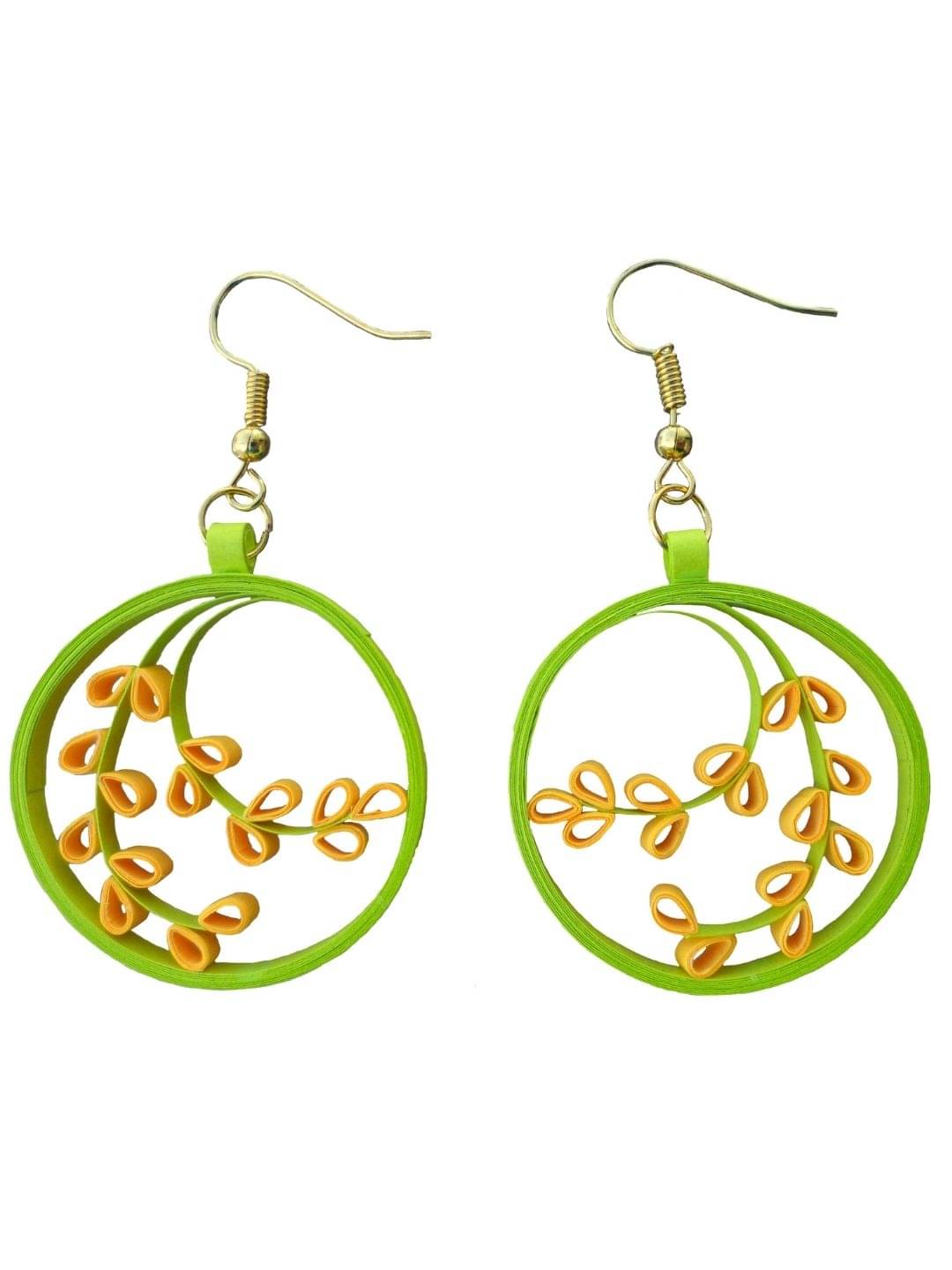     			Designer's Collection Green Drop Earrings ( Pack of 1 )